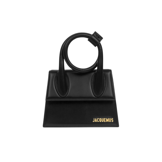 Jacquemus Le Chiquito Noeud Coiled Leather Handbag Black