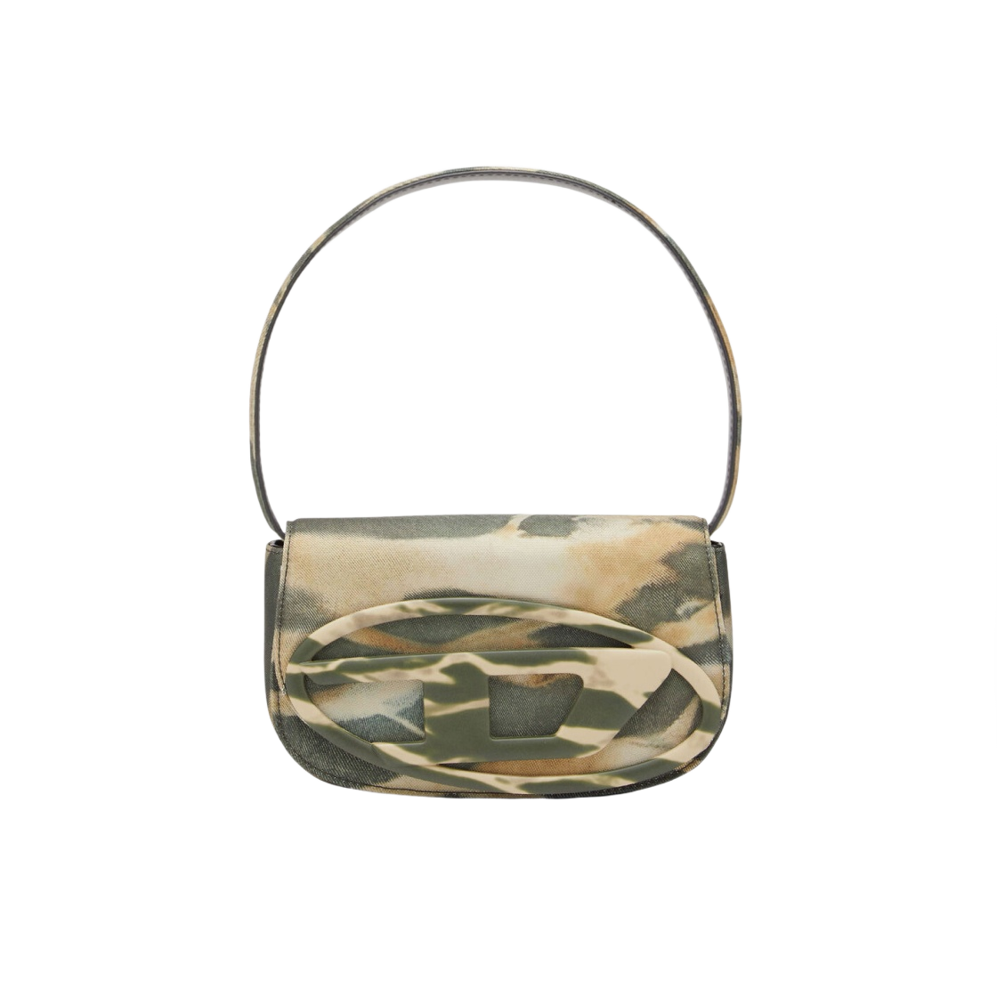 디젤 1DR 카모 숄더백 로고 플라크 브라운(Diesel 1DR Camo Shoulder Bag with Logo Plaque Brown) - 1
