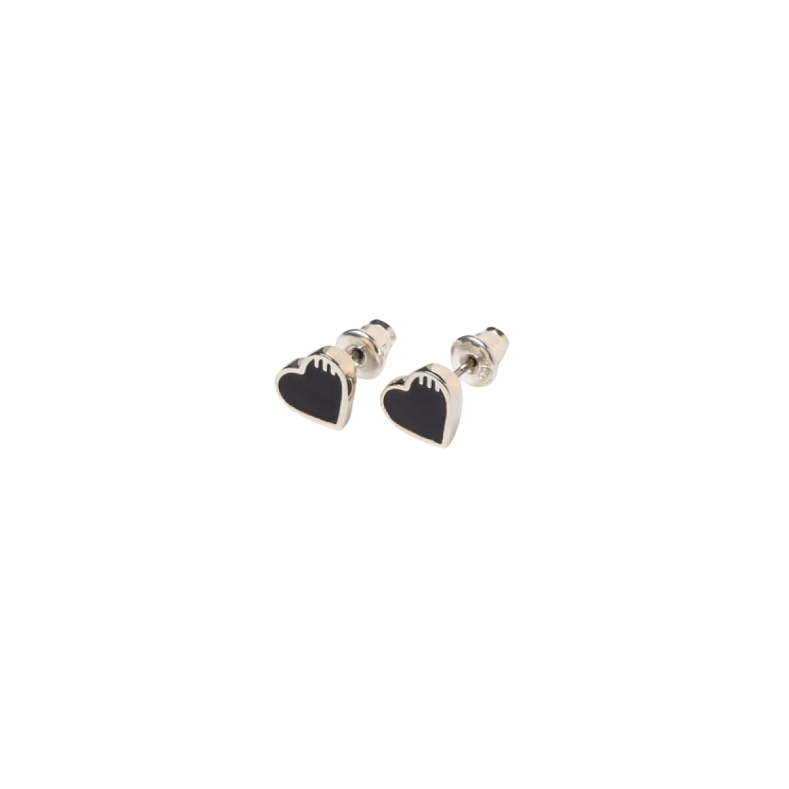 HM27GD065 Human Made Heart Silver Earring Black - 대표 이미지 #1