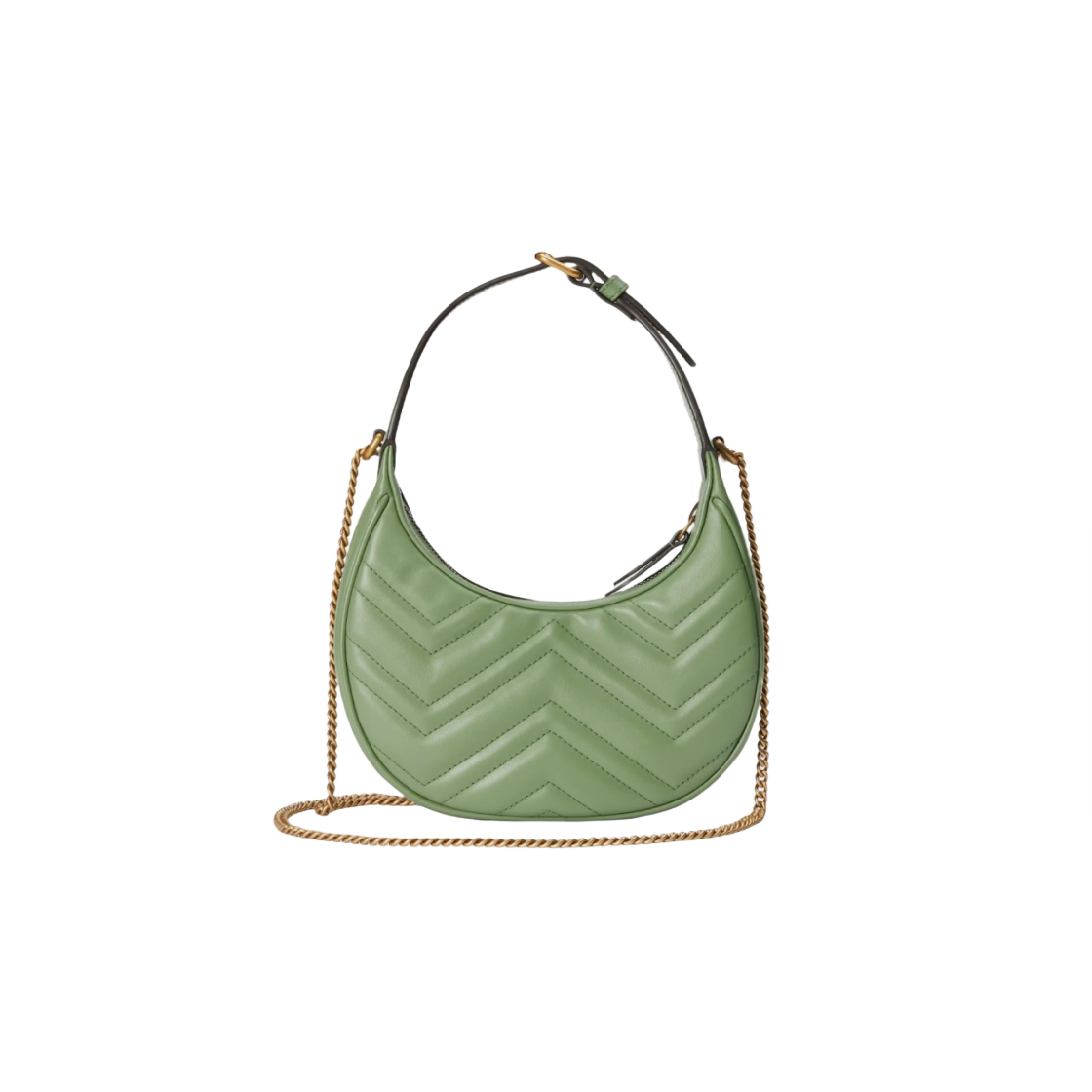 구찌 GG 마몽 하프문 쉐이프 미니백 세이지 그린(Gucci GG Marmont Half Moon Shaped Mini Bag Sage Green) - 3