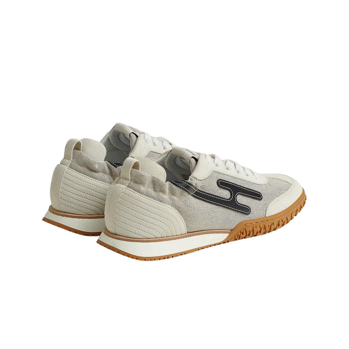 (W) 에르메스 제트 스니커즈 H 캔버스 스웨이드 고트스킨 카프스킨 & 멀티꼴로르 프루누아((W) Hermes Jet Sneakers H Canvas Suede Goatskin Calfskin & Multicolore Prunoir) - 3