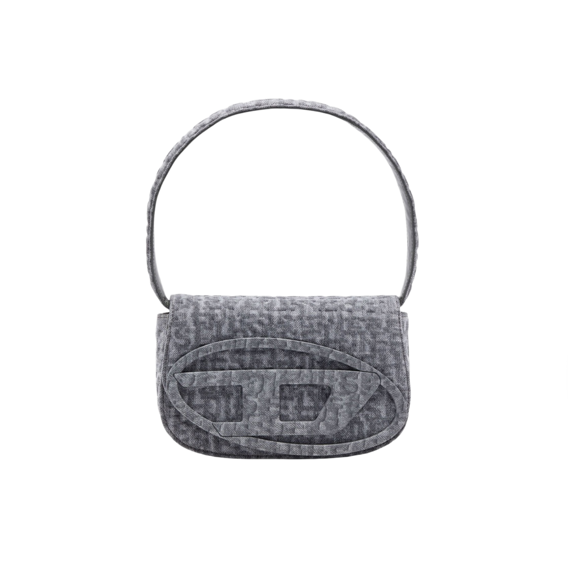 디젤 1DR 숄더백 모노그램 데님 다크 그레이(Diesel 1DR Shoulder Bag in Monogram Denim Dark Grey) - 1