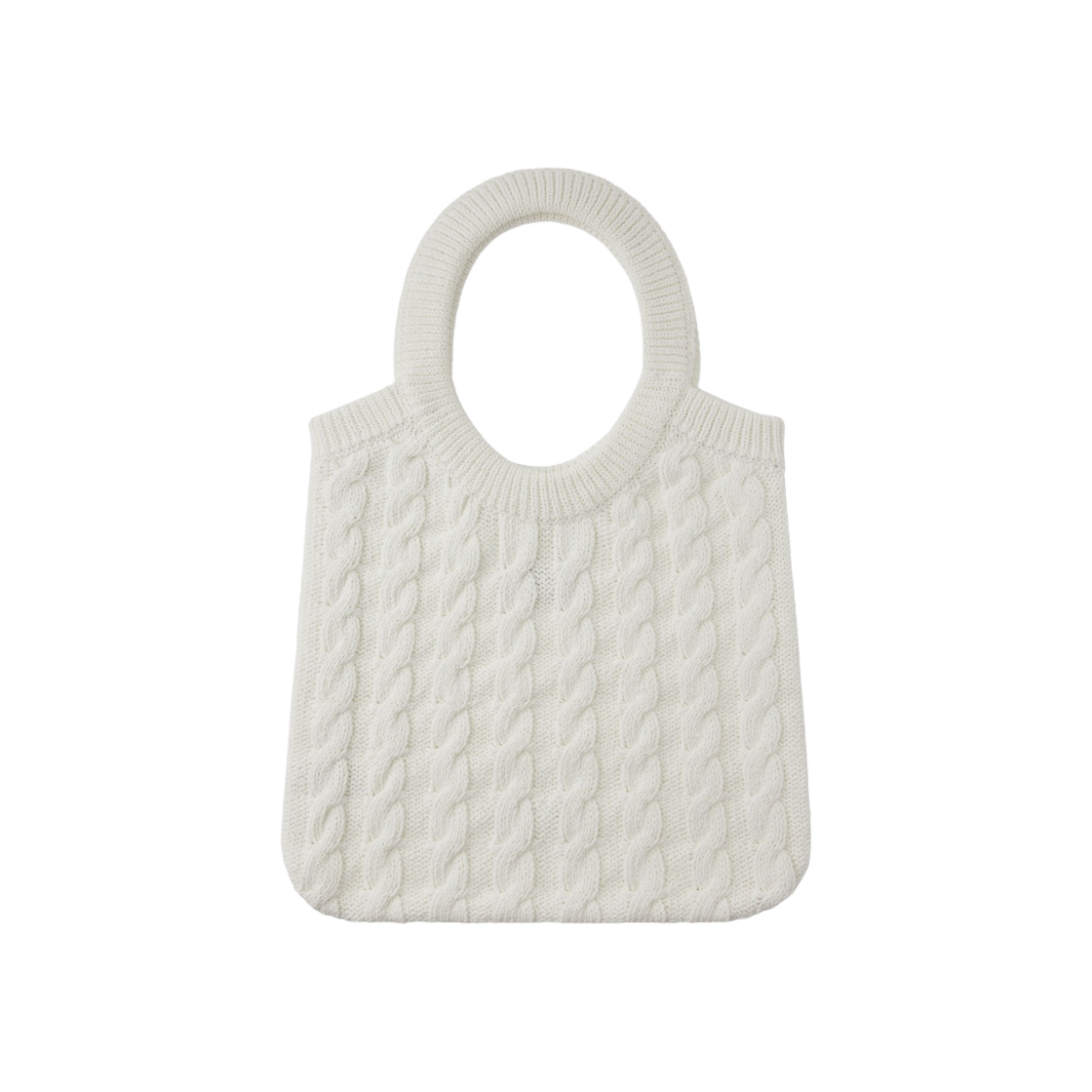 EMIS】CABLE COTTON KNIT BAG-WHITE