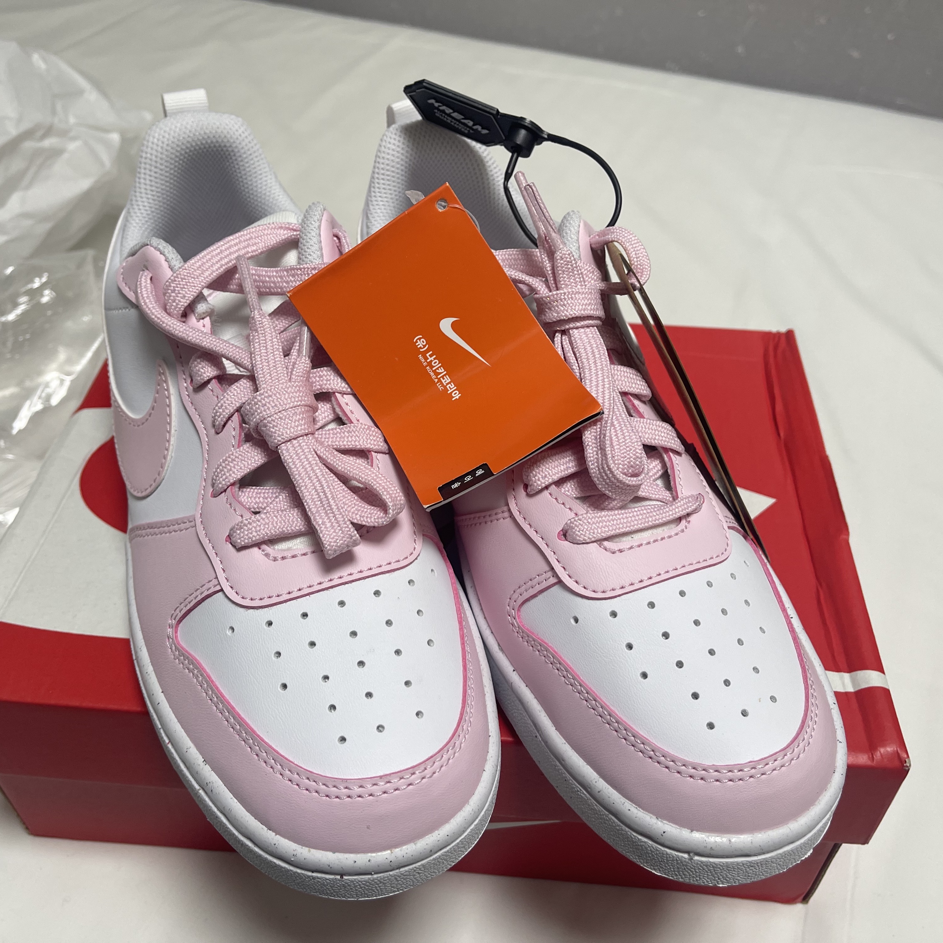 (GS) Nike Court Borough Low Recraft White Pink Foam 착용 스타일 - 7