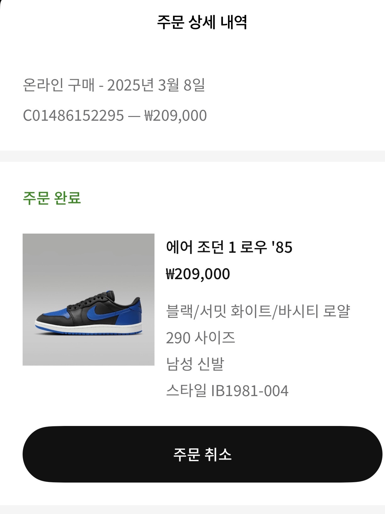 Jordan 1 Low 85 Royal 착용 스타일