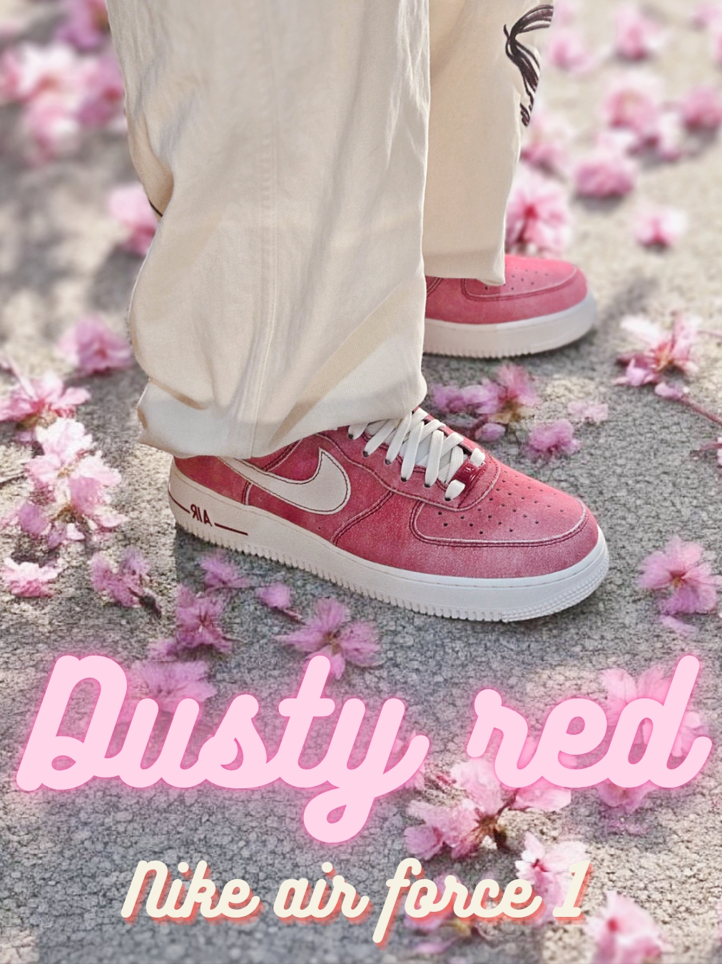 Nike Air Force 1 '07 LV8 Dusty Red 착용 스타일