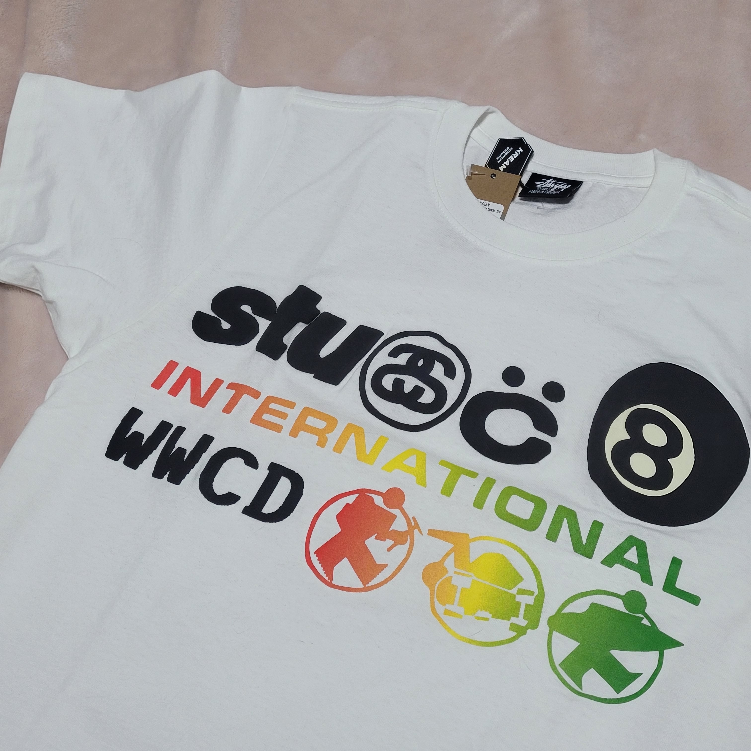 Stussy x Cactus Plant Flea Market International T-Shirt White 착용 스타일