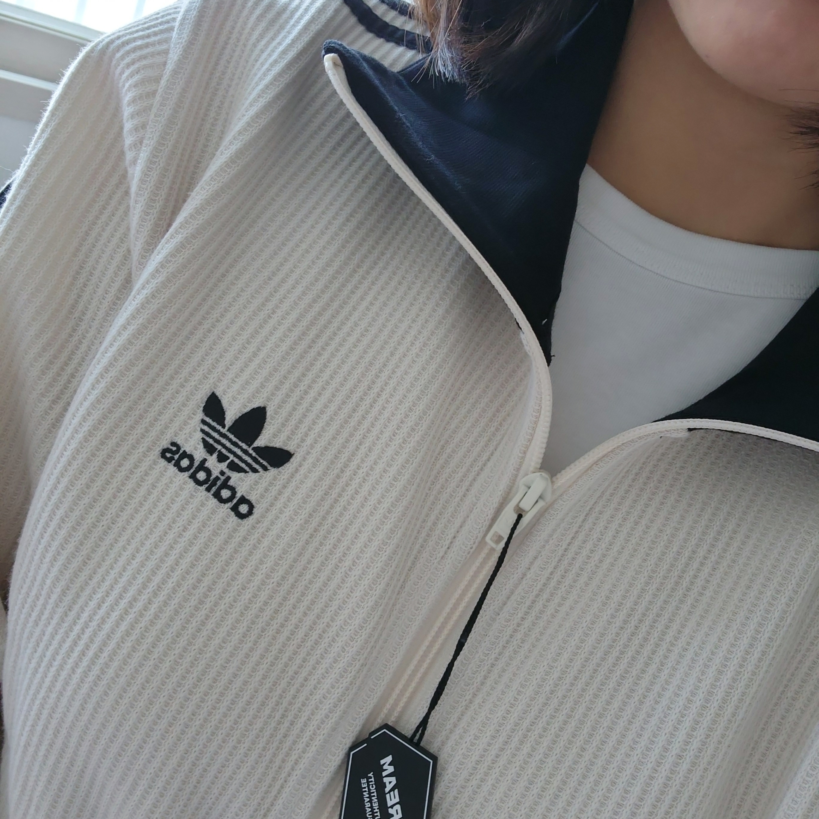 Adidas Waffle Beckenbauer Track Top Wonder White - KR Sizing 착용 스타일 - 1