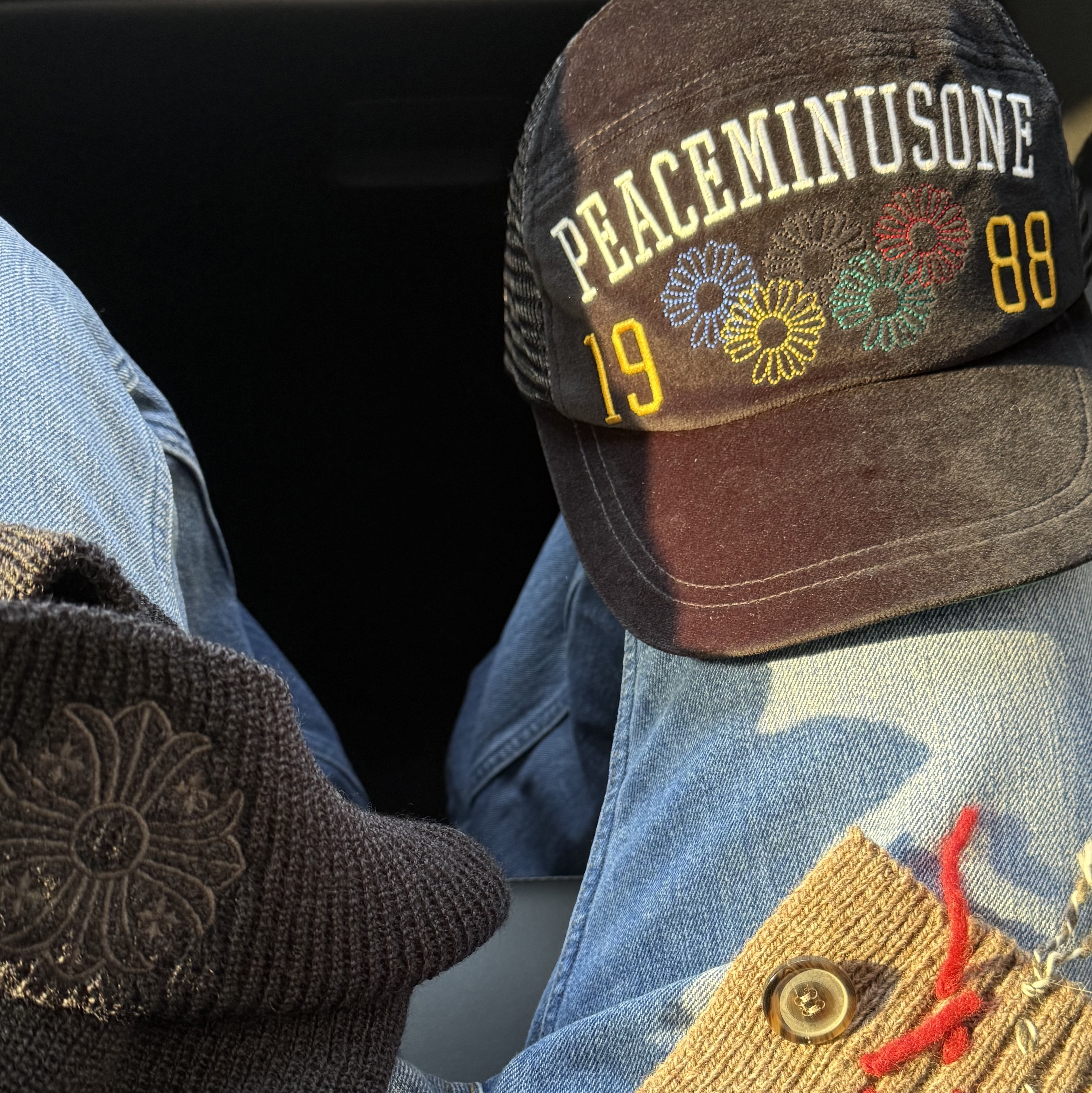 Peaceminusone Mesh Cap #1 Black 착용 스타일 - 3