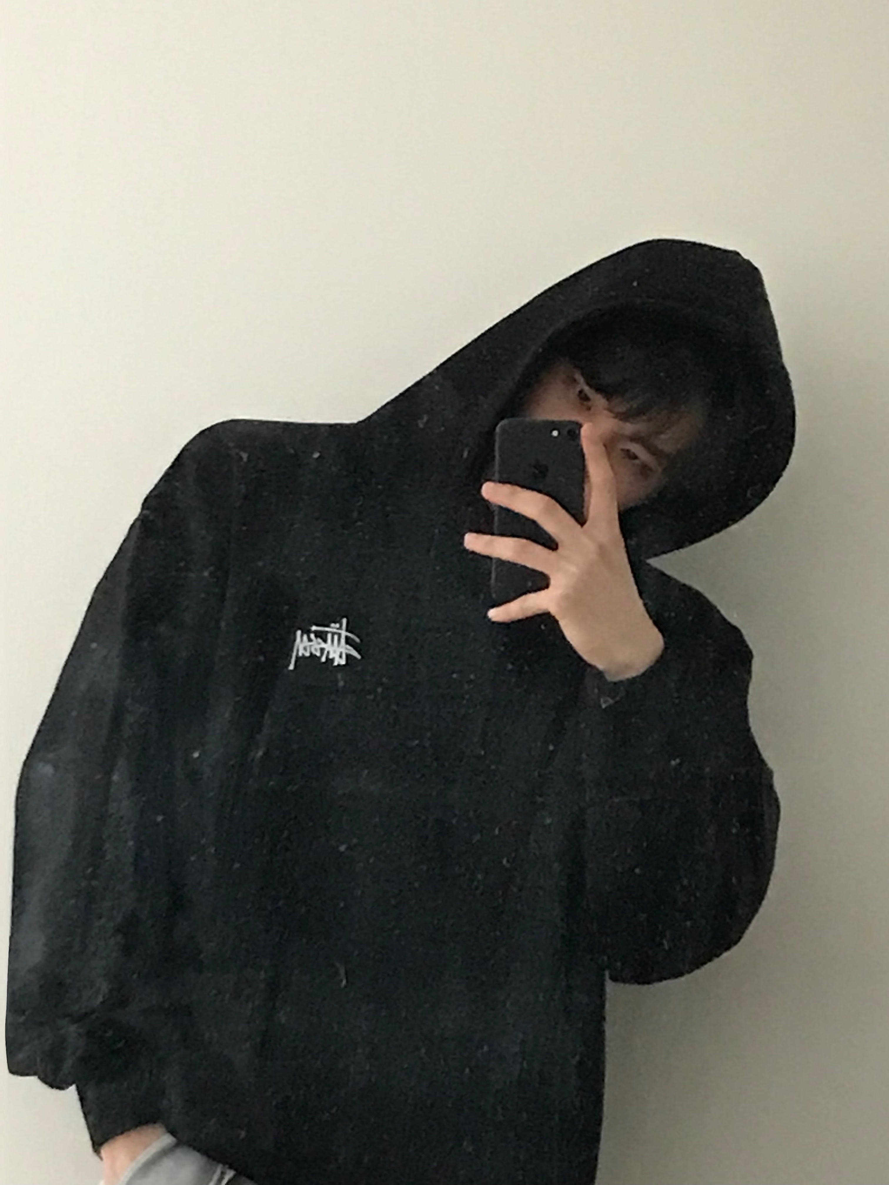 Stussy Basic Stussy Hoodie Black 착용 스타일