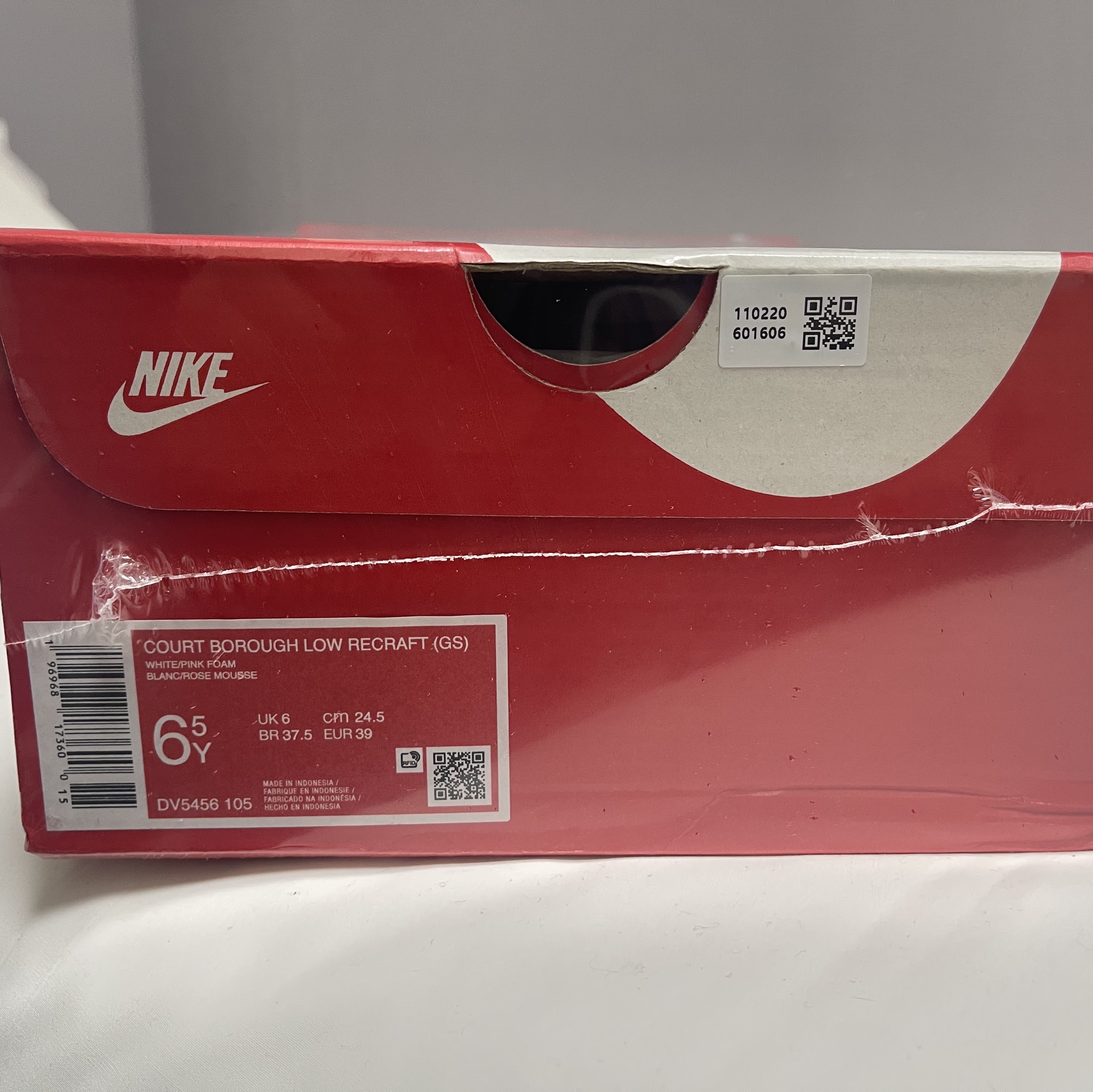 (GS) Nike Court Borough Low Recraft White Pink Foam 착용 스타일 - 2