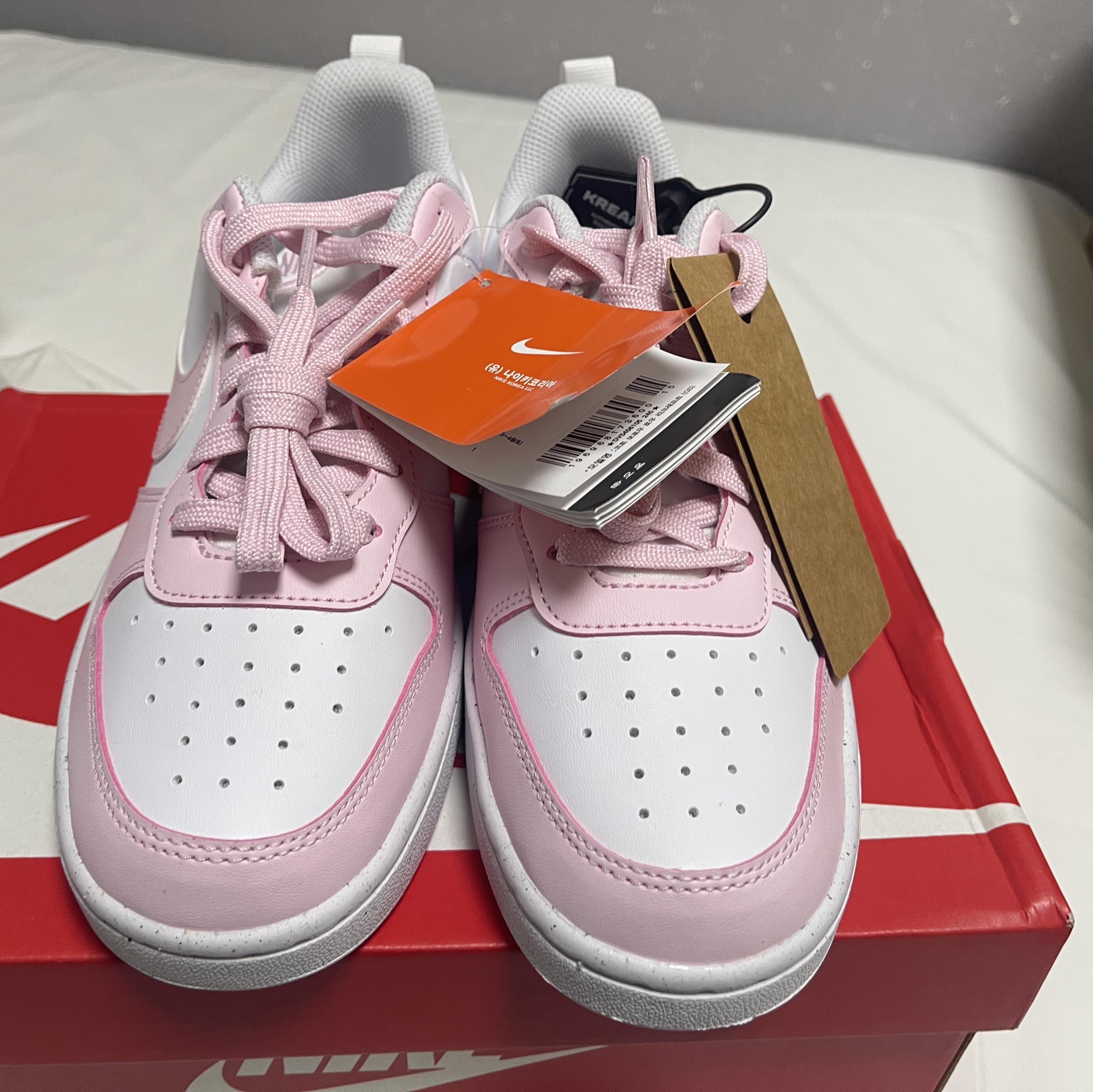 (GS) Nike Court Borough Low Recraft White Pink Foam 착용 스타일 - 10