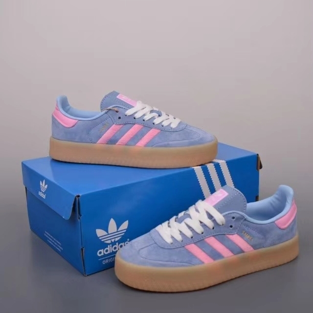 (W) Adidas Sambae Clear Sky Bliss Lilac 착용 스타일 - 1