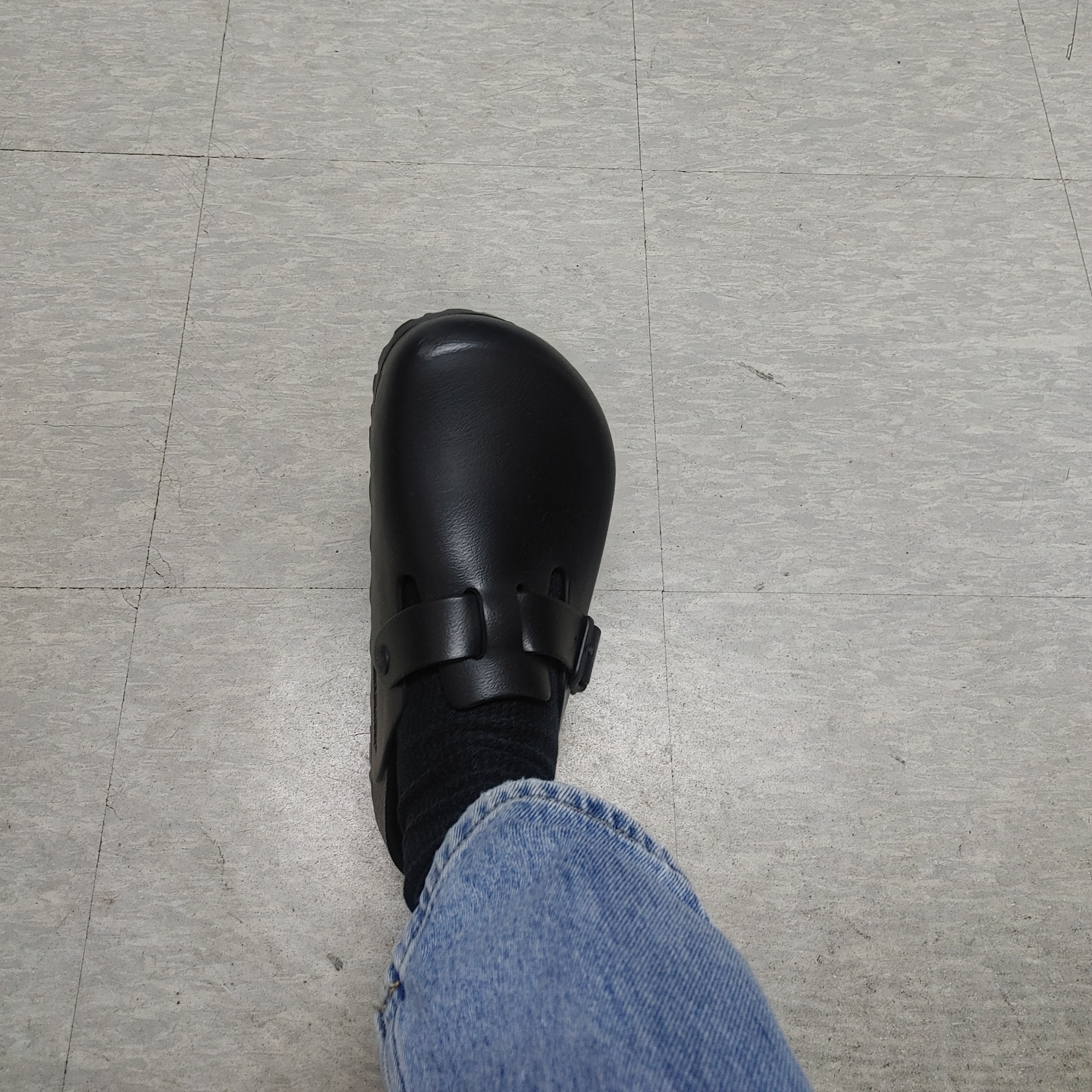 Birkenstock Boston Essentials Eva Black - Regular 착용 스타일