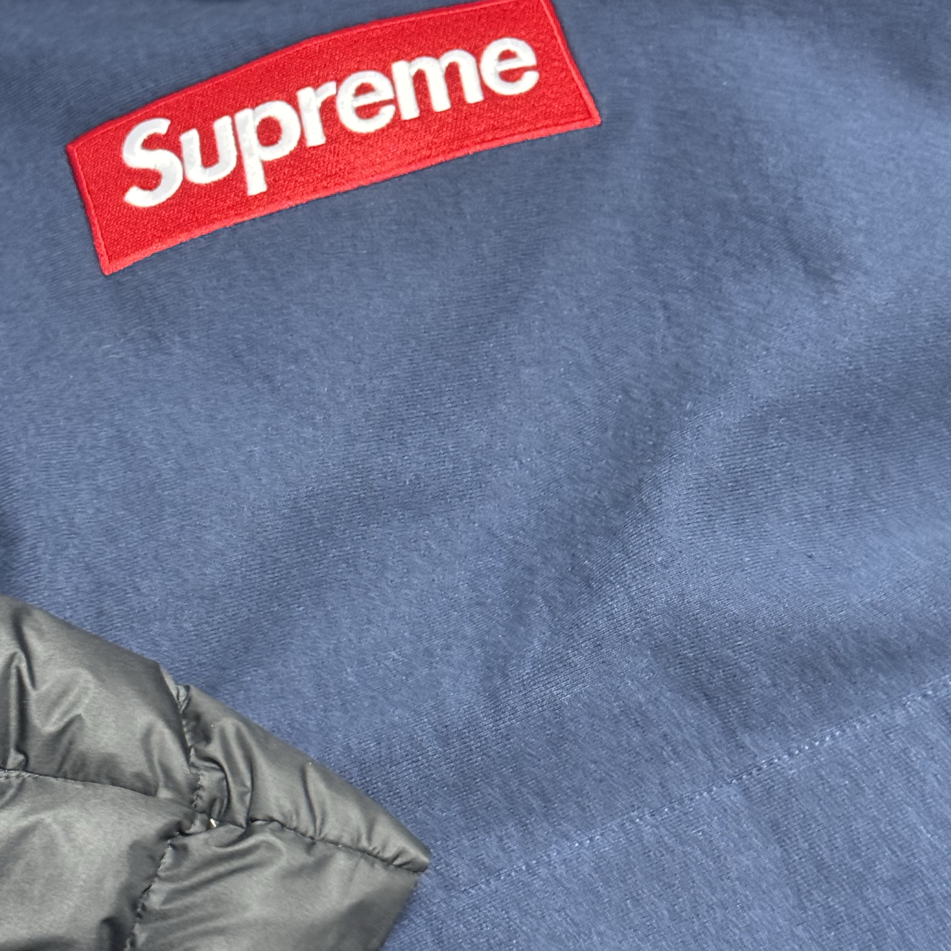 Supreme Box Logo Hooded Sweatshirt Navy - 24FW 착용 스타일
