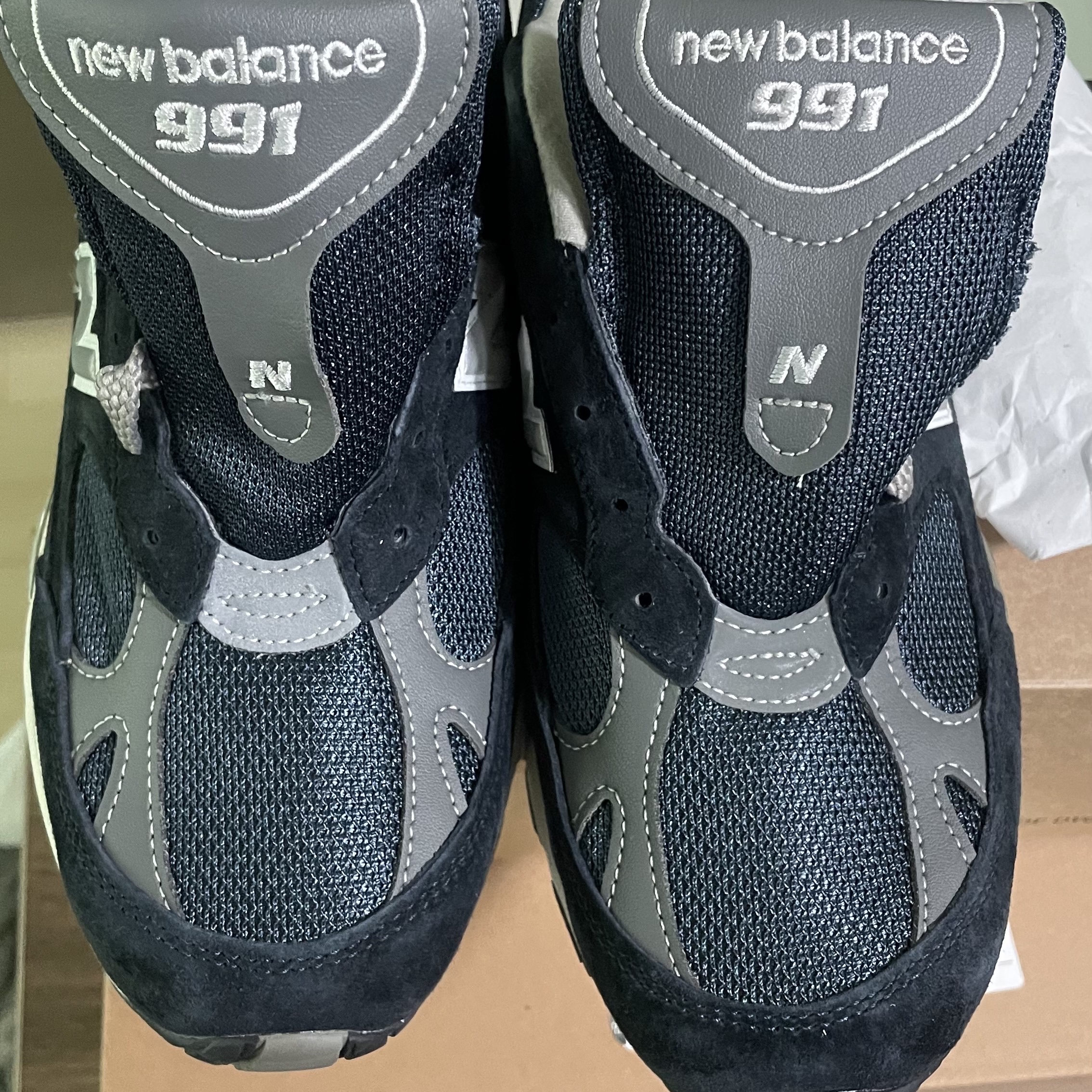 New Balance 991 Made in UK Navy 착용 스타일 - 1