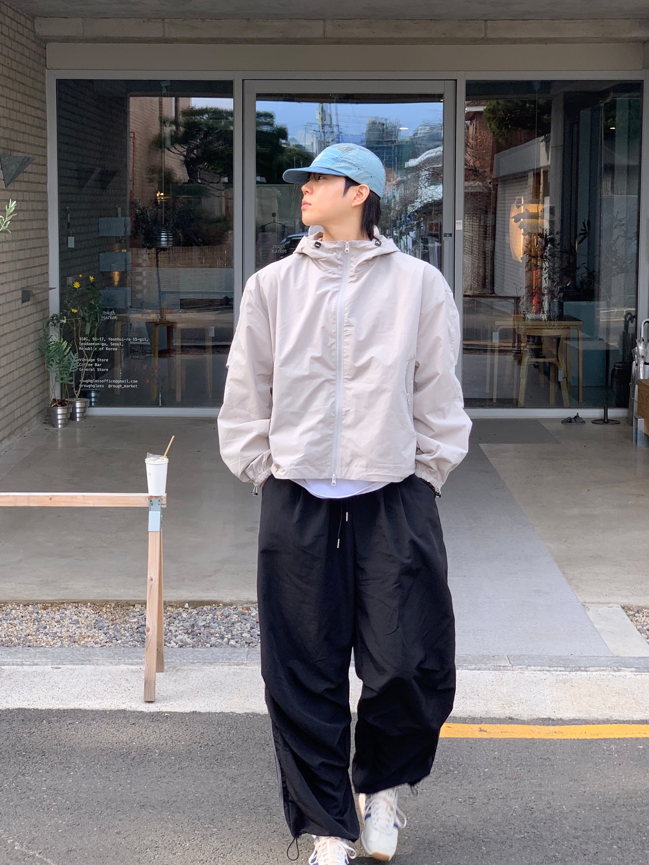 (W) Adidas Country OG Night Indigo Off White 착용 스타일 - 1