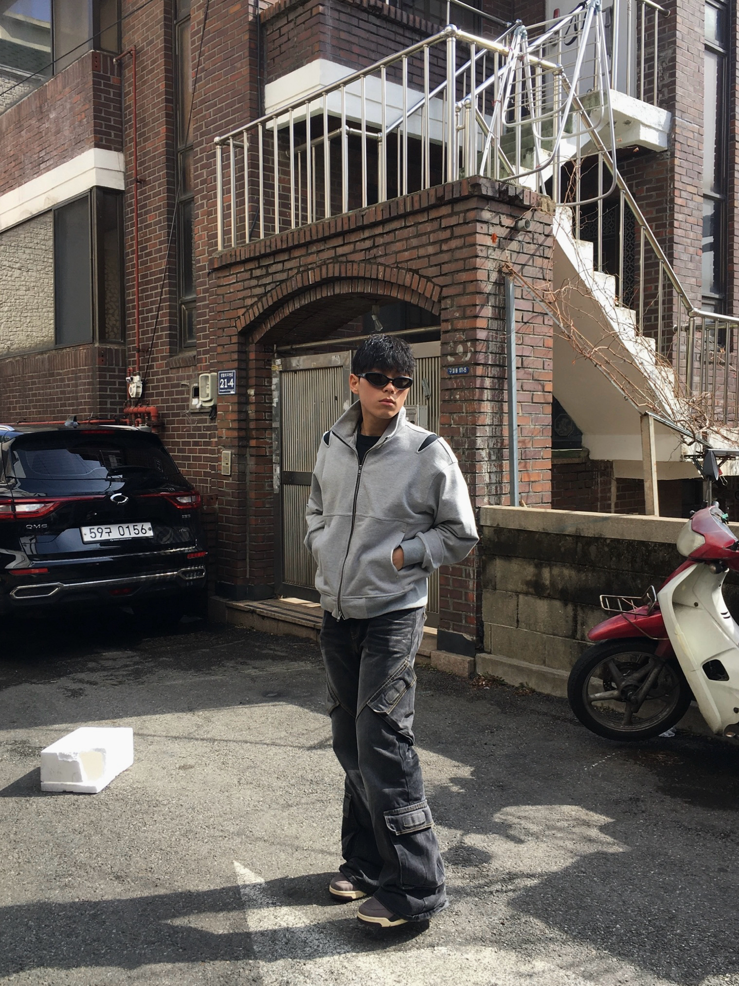 조던 4 x 아 마 마니에르 레트로 바이올렛 오어 착용 스타일 - 2