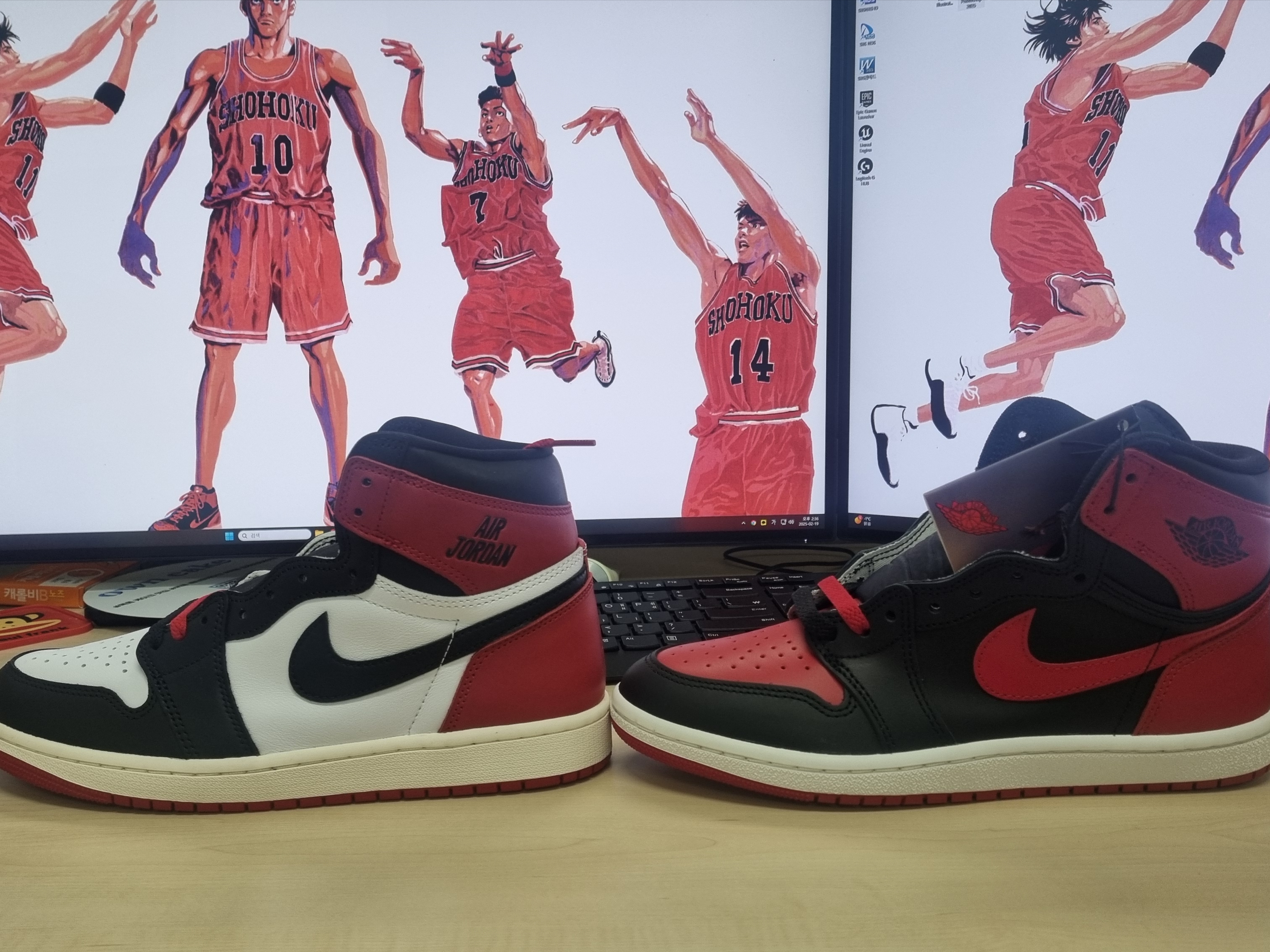 Jordan 1 Retro High OG Black Toe, Jordan 1 High 85 Bred 착용 스타일