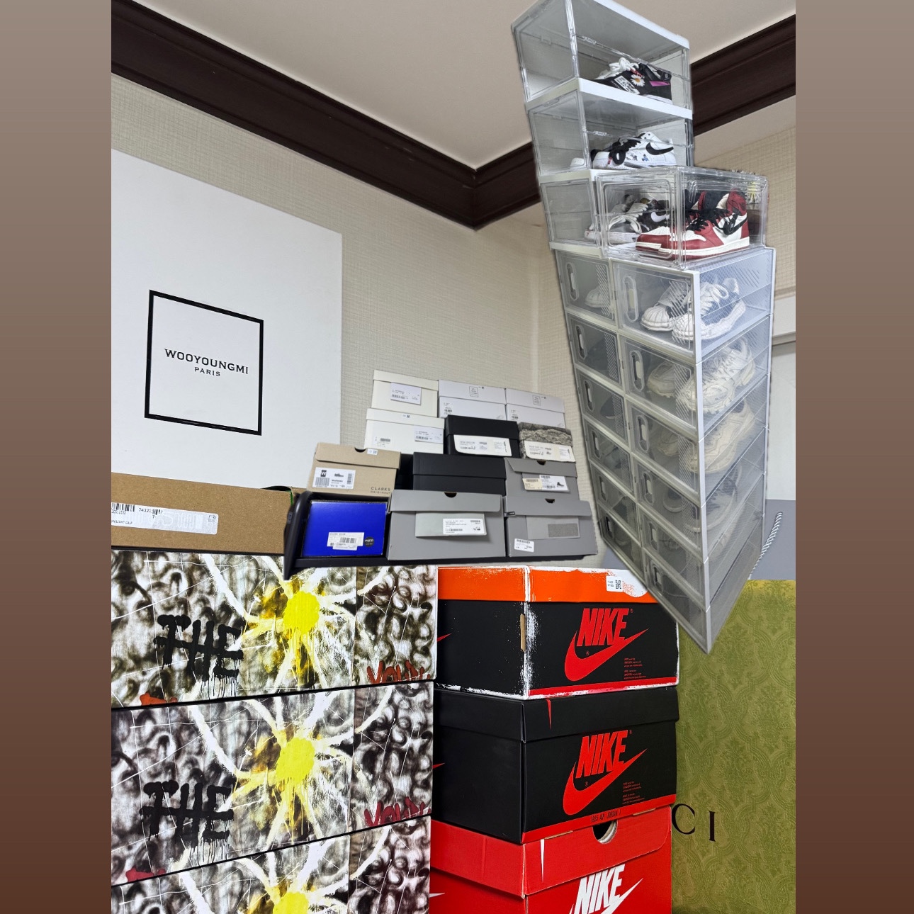 Jordan 1 Retro High OG Chicago 2022, Nike x Peaceminusone Air Force 1 Low Para-Noise 3.0 Black and Multicolor 착용 스타일