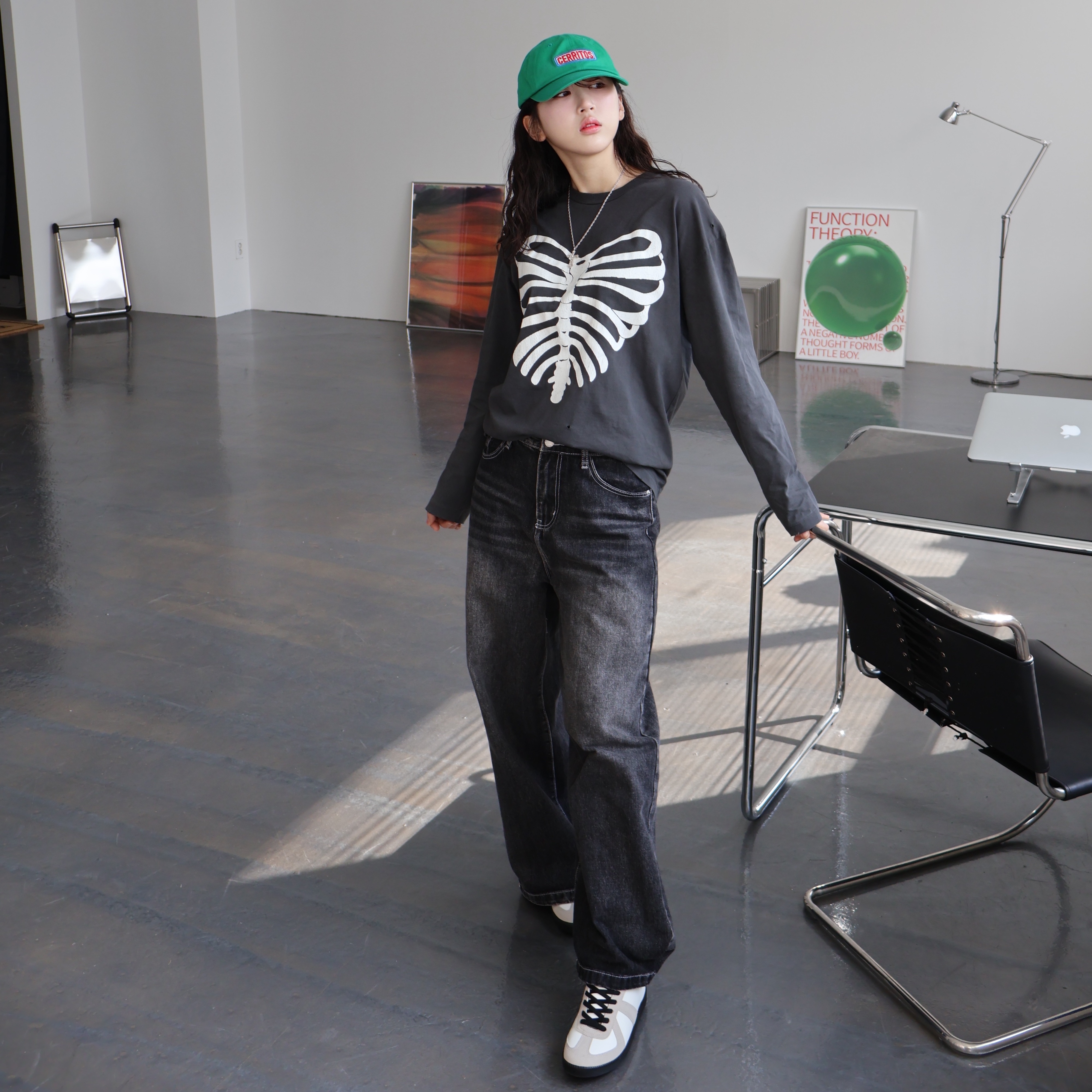 Hotel Cerritos Candy Ball Cap Green 착용 스타일 - 1