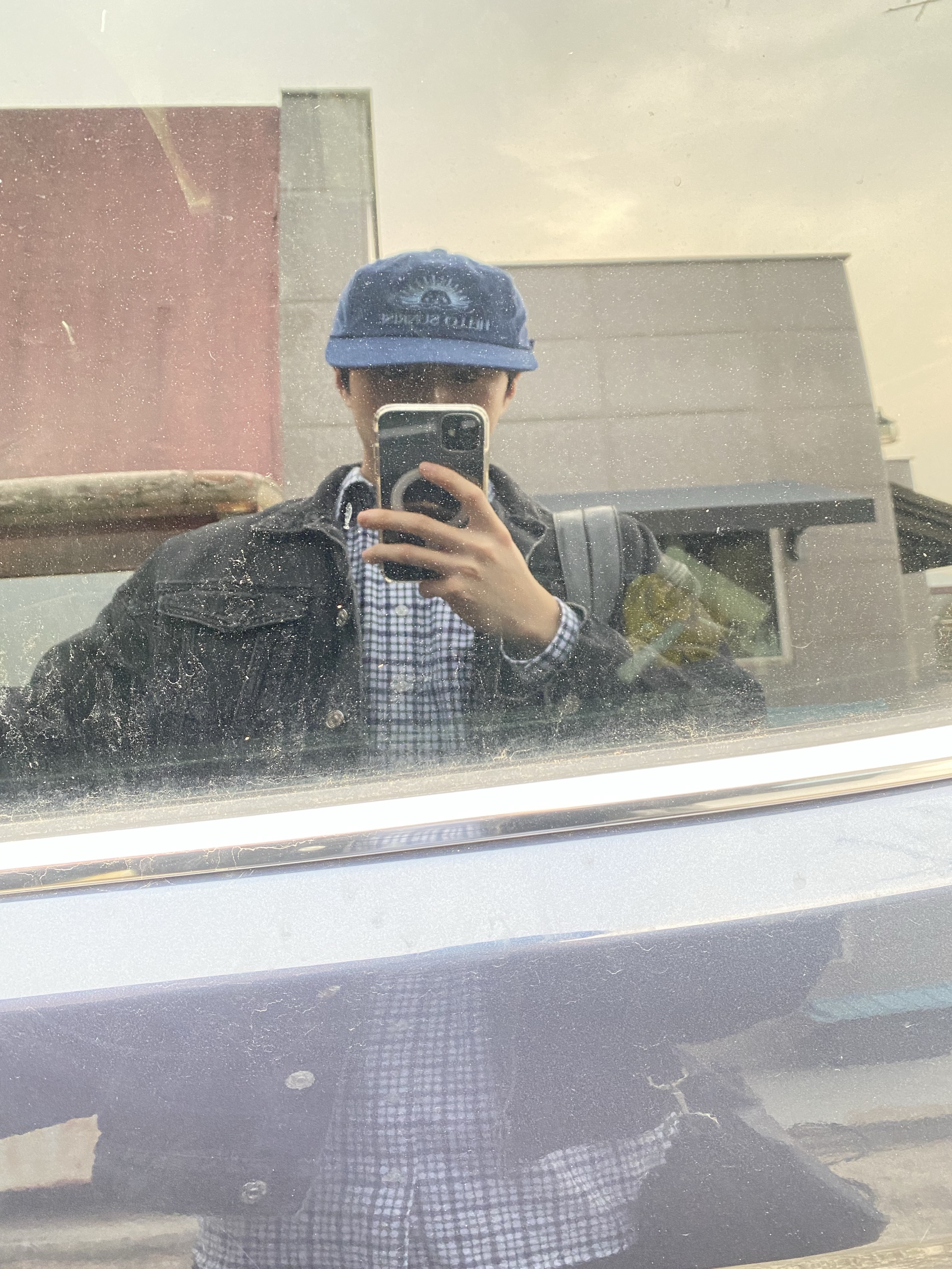Hello Sunrise Corduroy OG Logo 6Panel Cap Deep Blue 착용 스타일 - 4