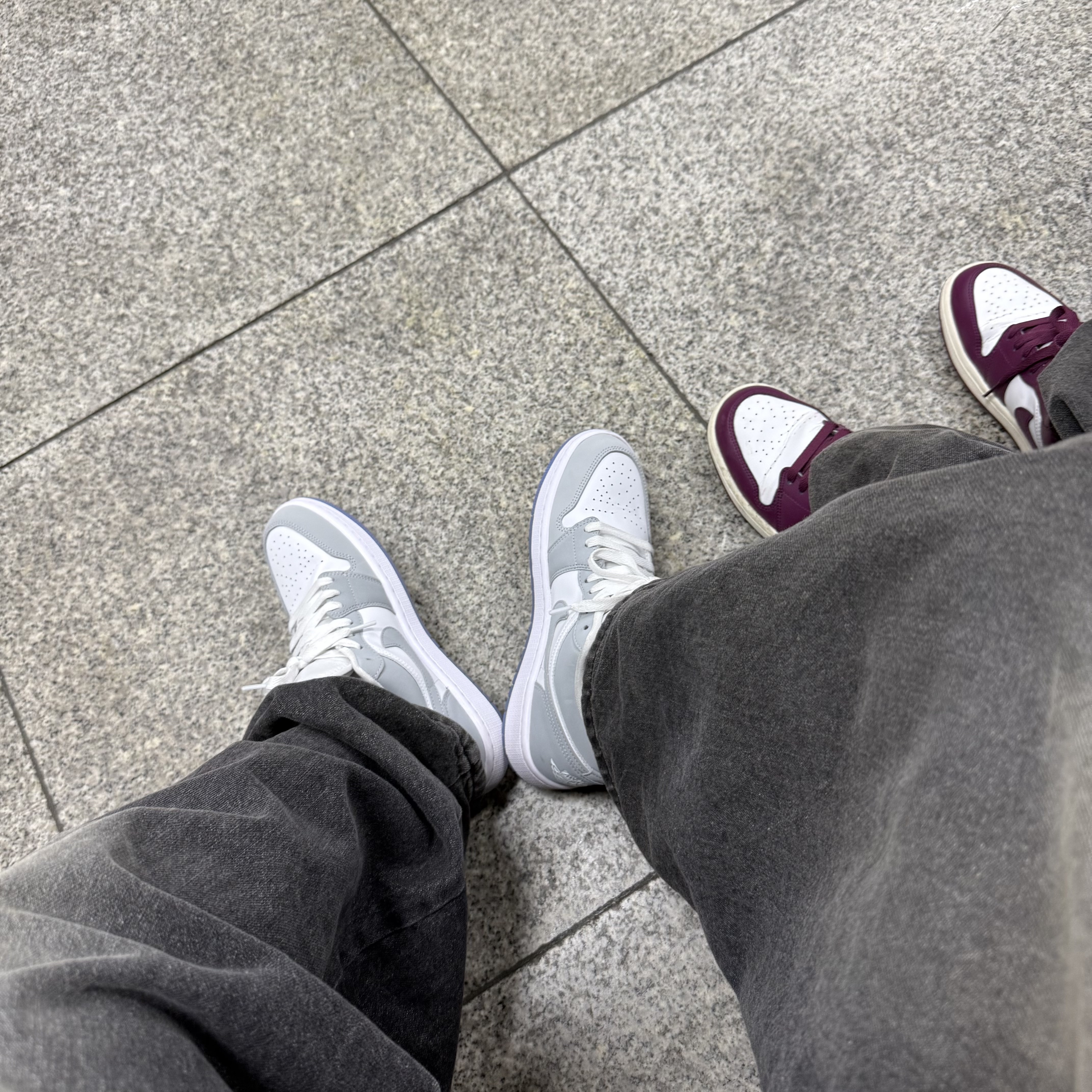 (W) Jordan 1 Low White Wolf Grey 착용 스타일
