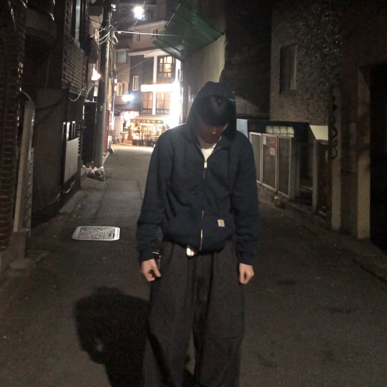 Carhartt Loose Fit Midweight Regular Full Zip Sweatshirt New Navy 착용 스타일 - 1