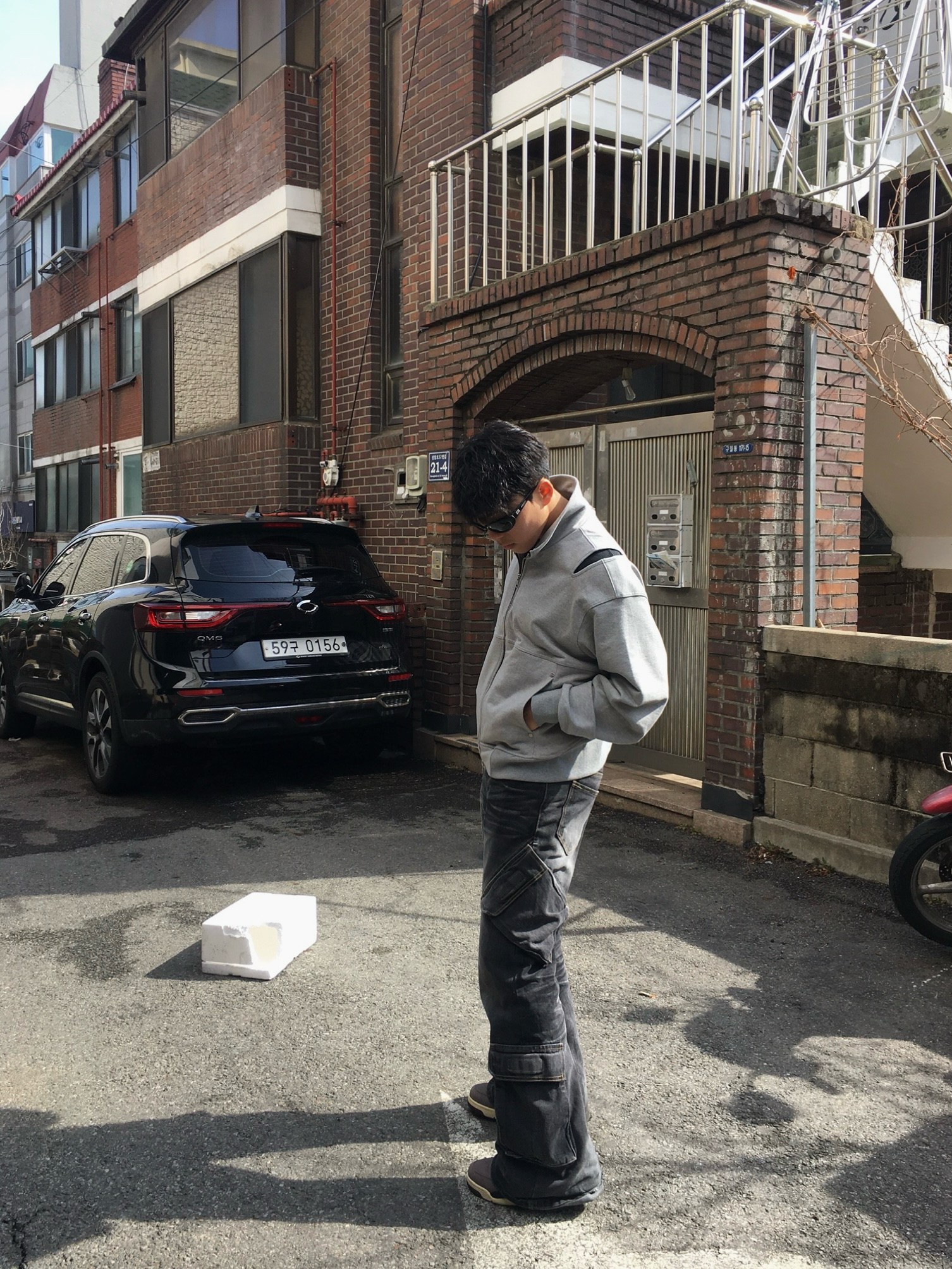 조던 4 x 아 마 마니에르 레트로 바이올렛 오어 착용 스타일 - 1