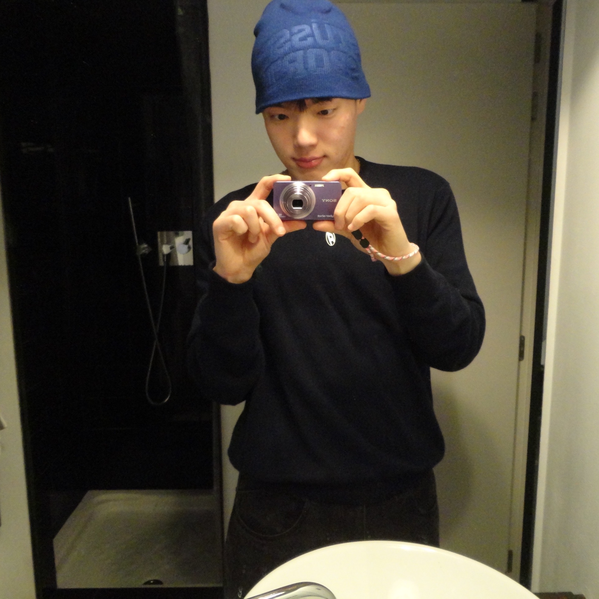Stussy Skullcap Stussy Sport Deboss Blue 착용 스타일 - 1
