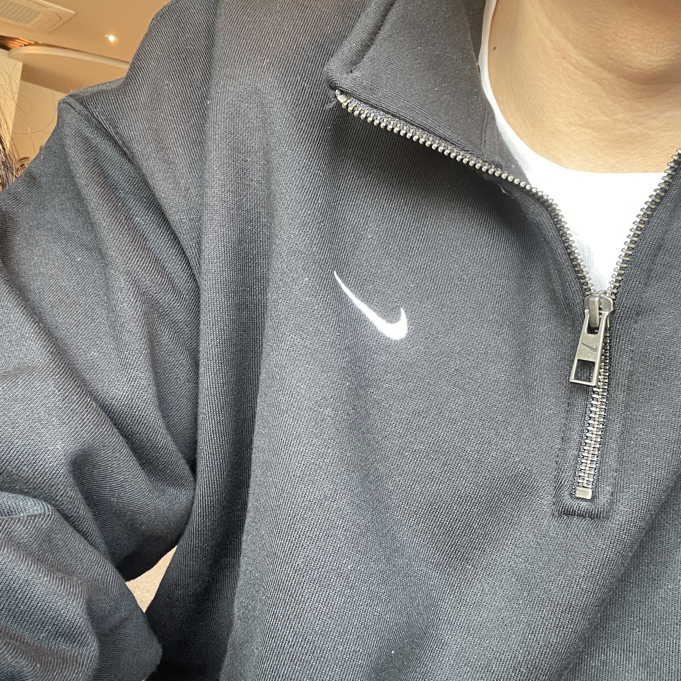 Nike NRG Solo Swoosh Heavy Weight BB Quarter Zip Top Black - Asia 착용 스타일