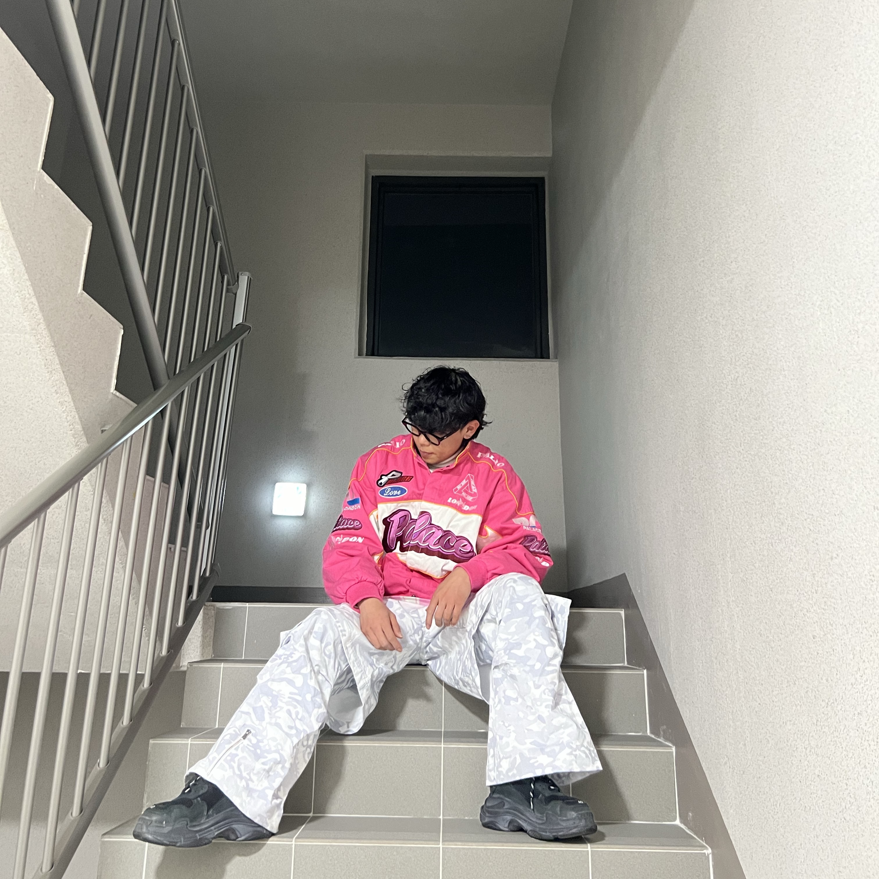 Palace Fast Cotton Jacket Pink - 23SS 착용 스타일