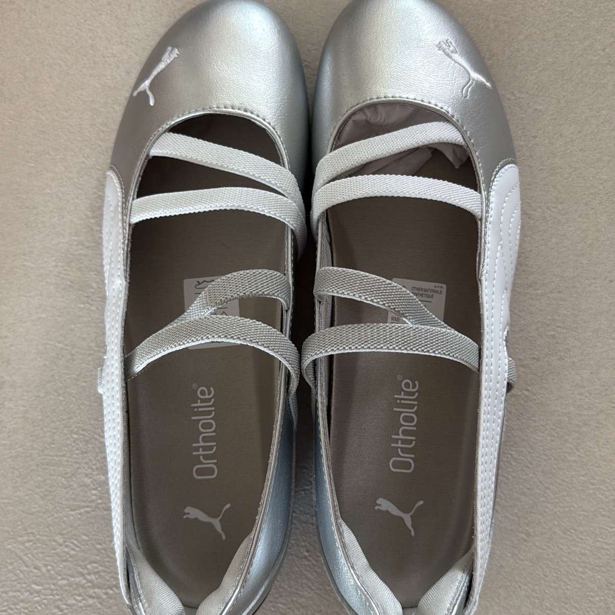(W) Puma Speedcat Ballet Metallic Puma Silver Puma White 착용 스타일