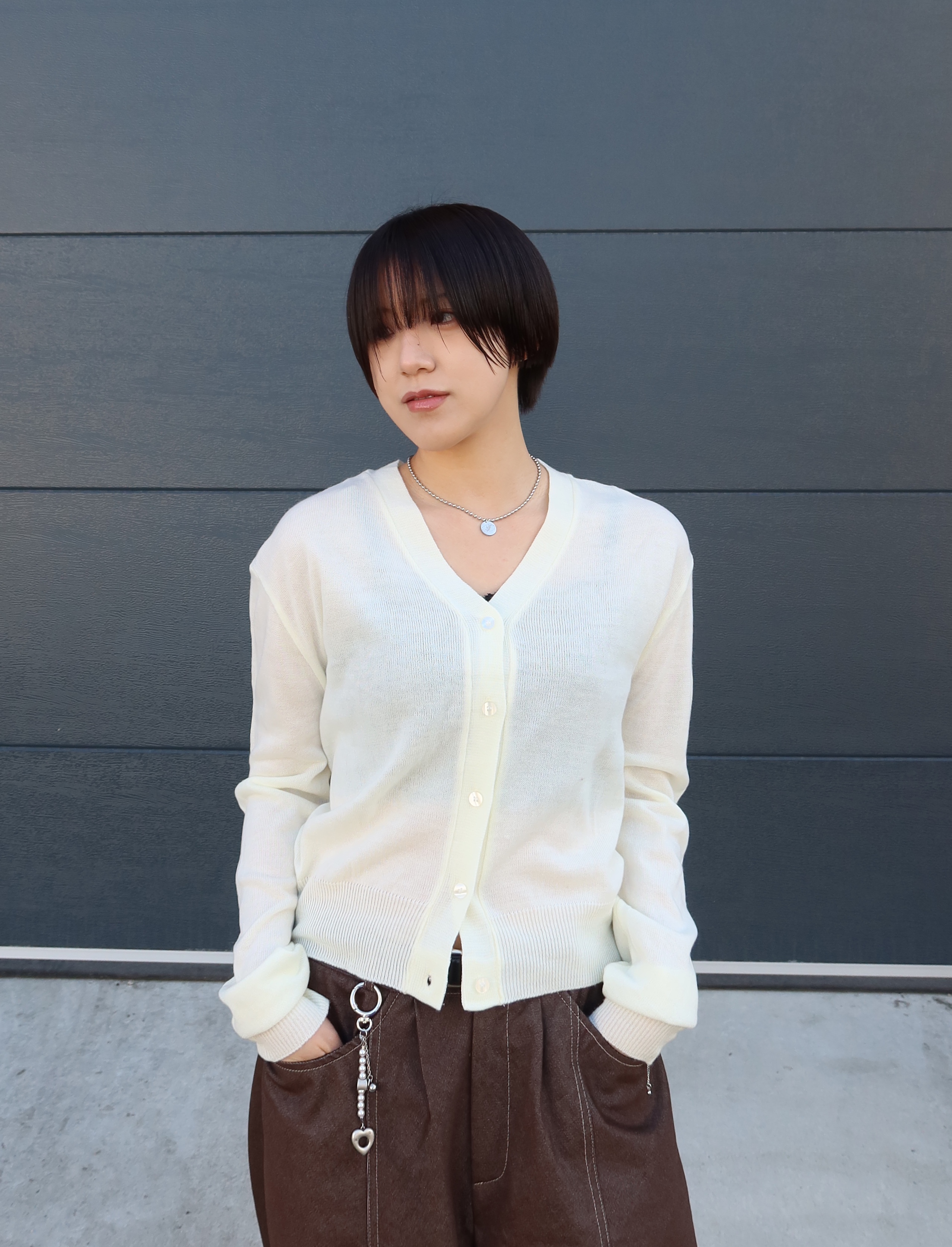 Nff Bliss Coin Necklace Silver, Nff Heart Charm Key Ring Silver 착용 스타일