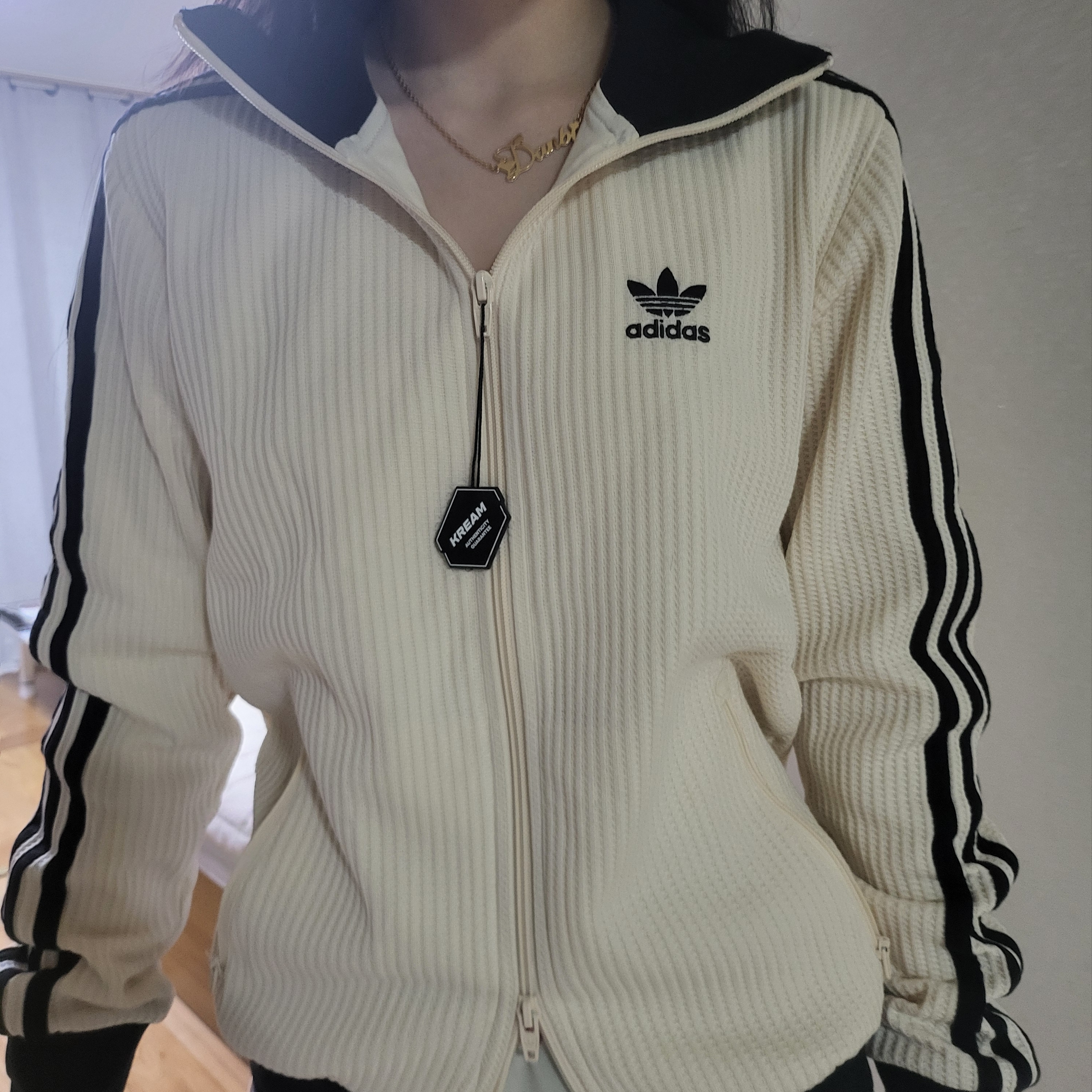 Adidas Waffle Beckenbauer Track Top Wonder White - KR Sizing 착용 스타일