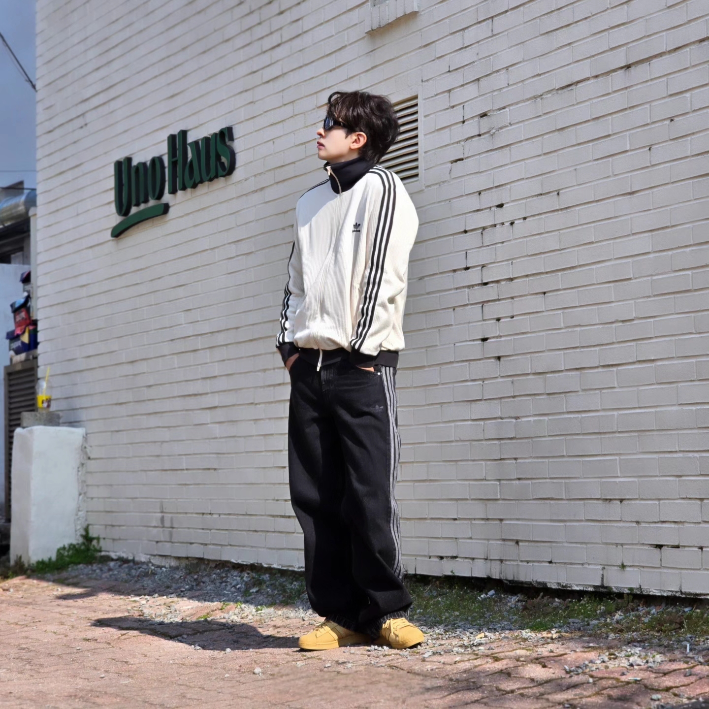 Adidas Waffle Beckenbauer Track Top Wonder White - KR Sizing, Adidas Waffle Beckenbauer Track Top Wonder White - KR Sizing 착용 스타일 - 4