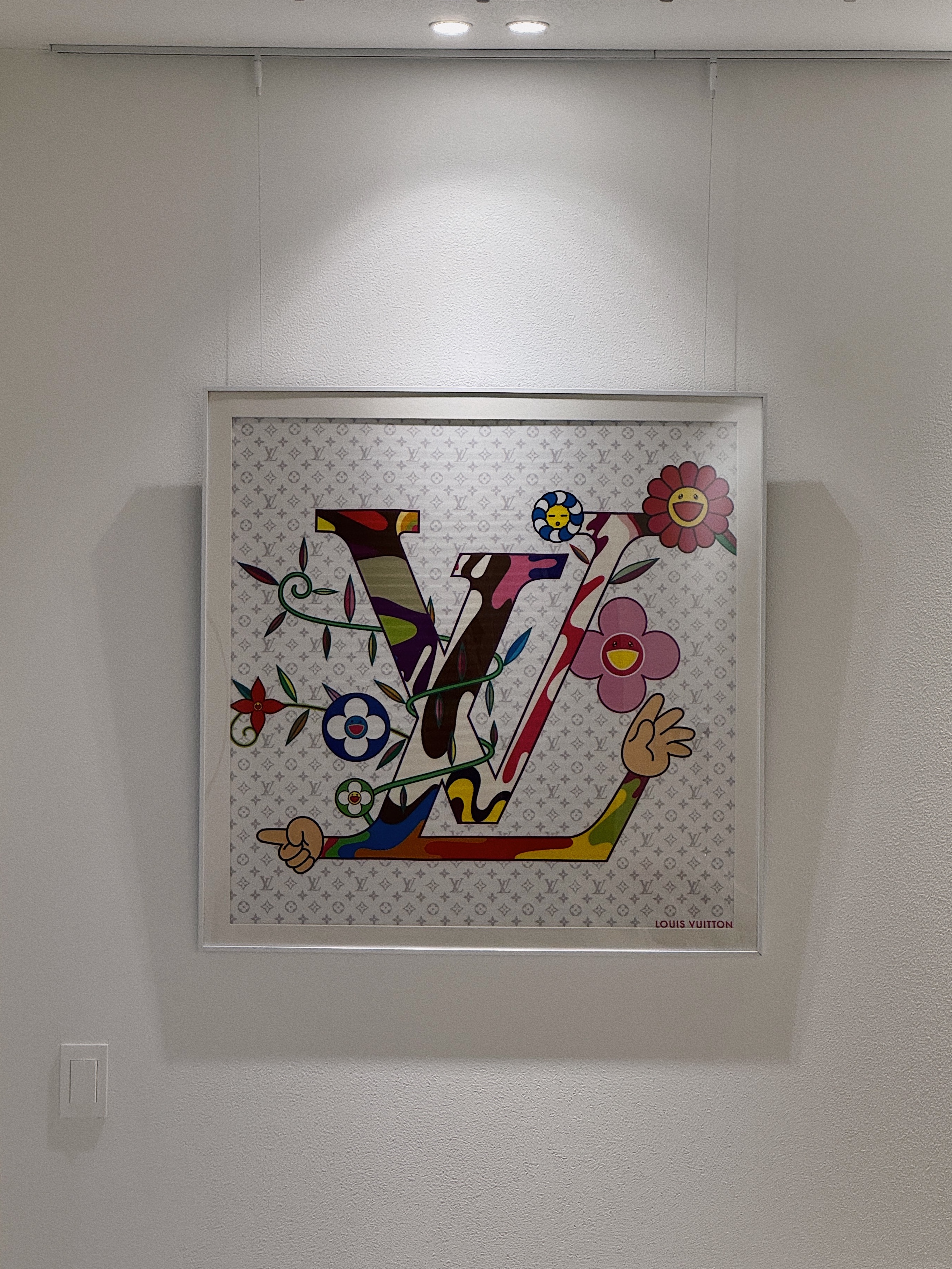 Louis Vuitton x Murakami Takashi Monogram Superflat Square 90 White, Kaikai Kiki Flower Cushion 60cm Rainbow 착용 스타일 - 1