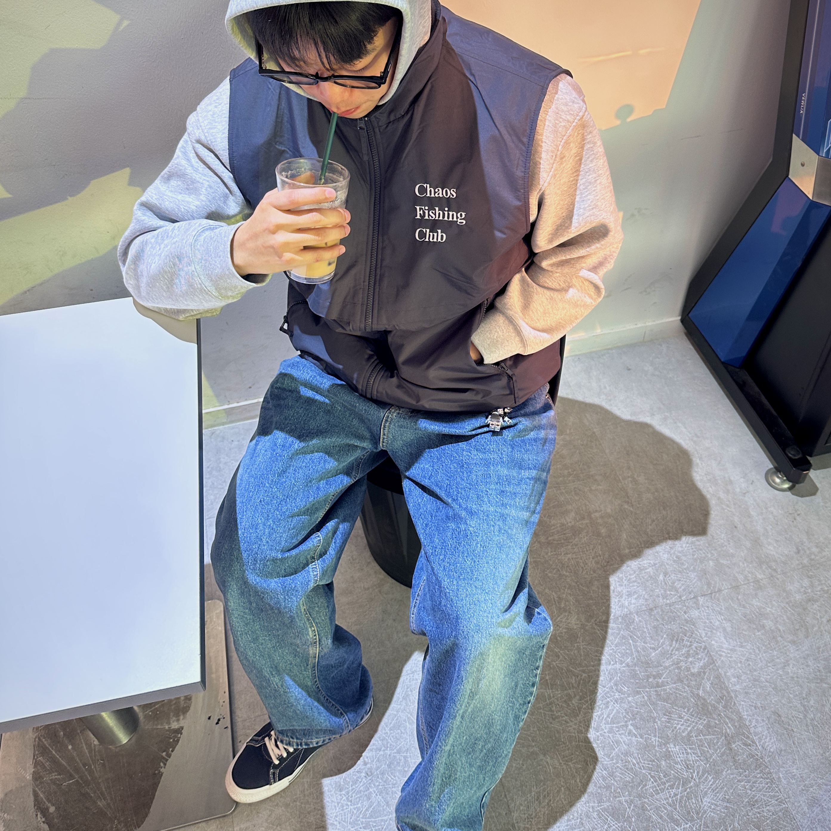 Converse x Stussy One Star Ox Black 착용 스타일 - 1