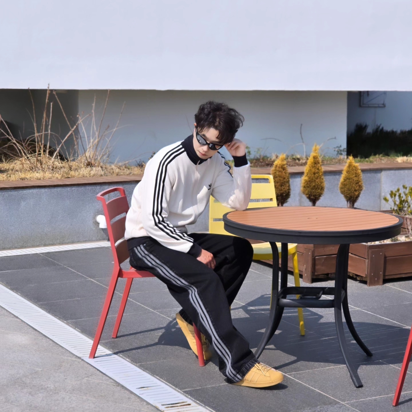 Adidas Waffle Beckenbauer Track Top Wonder White - KR Sizing, Adidas Waffle Beckenbauer Track Top Wonder White - KR Sizing 착용 스타일 - 4
