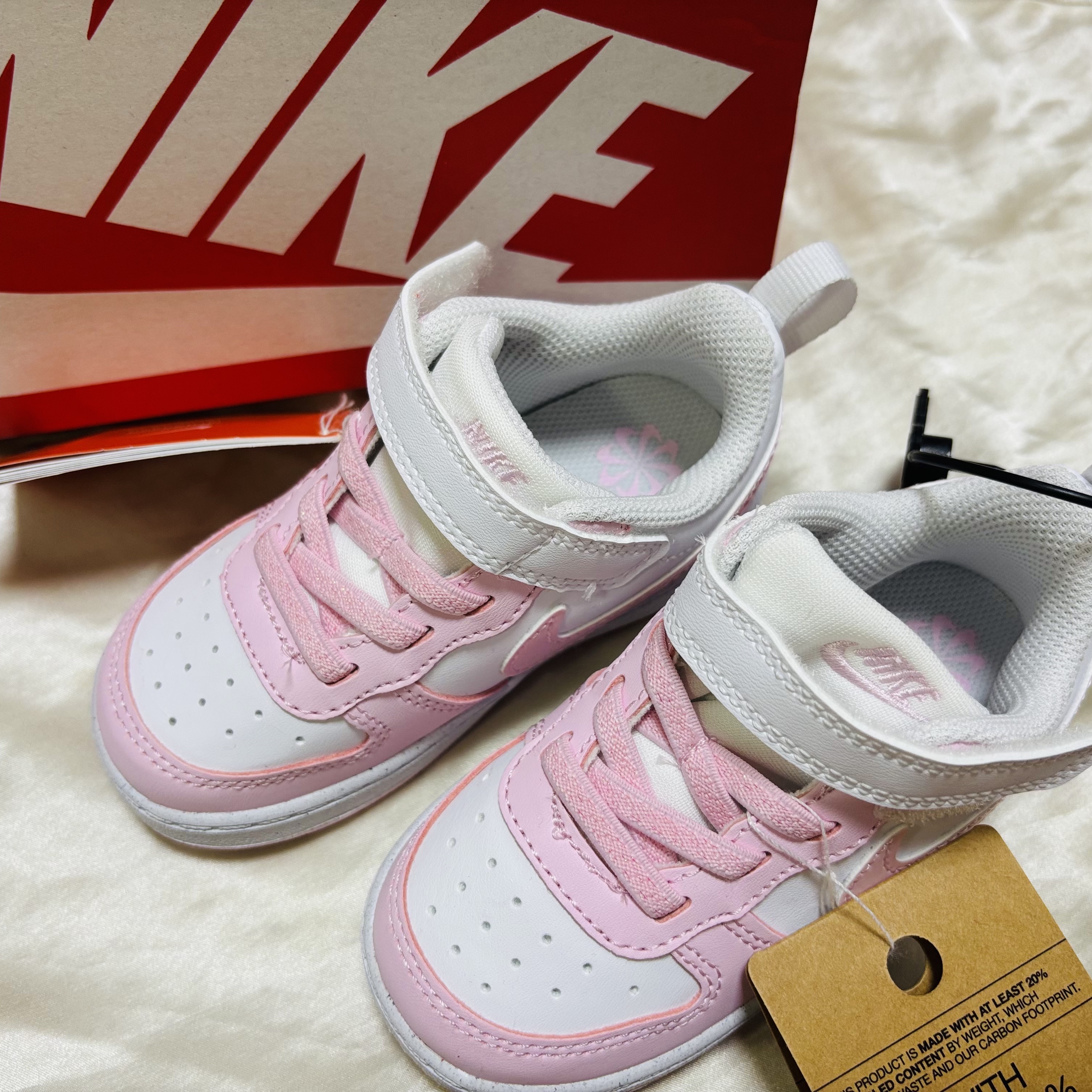 (TD) Nike Court Borough Low Recraft White Pink Foam 착용 스타일
