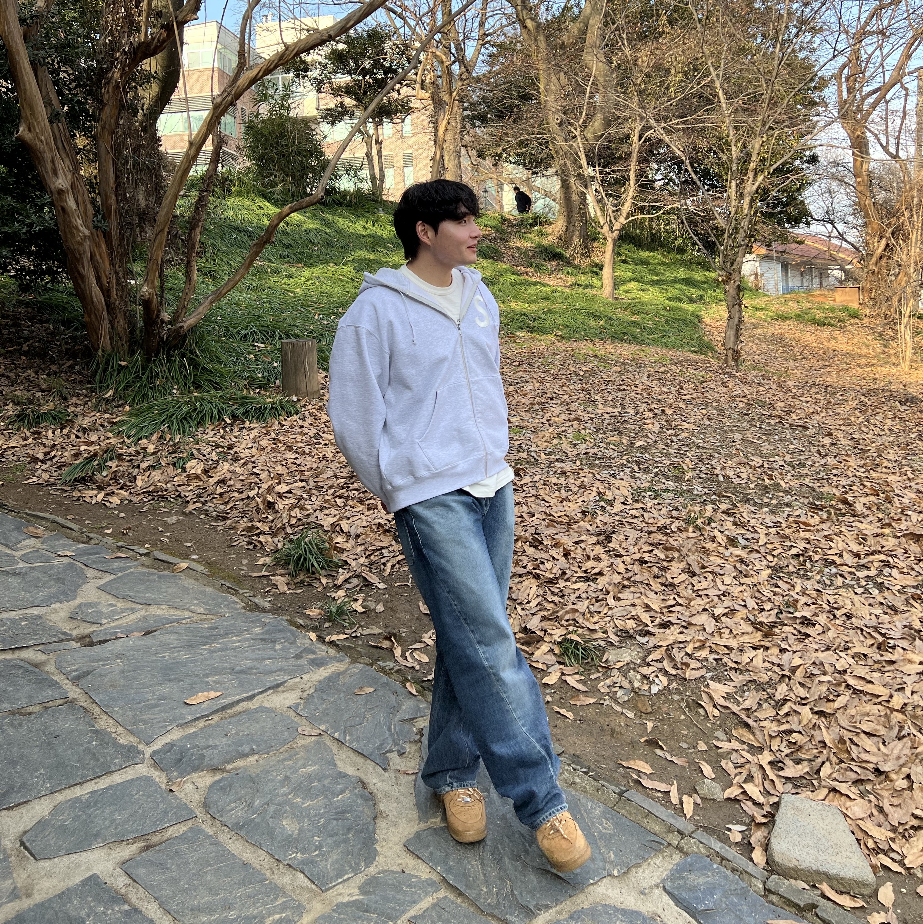 Supreme S Logo Zip Up Hooded Sweatshirt Ash Grey - 24FW, Nike x Supreme Air Force 1 Low Flax 착용 스타일