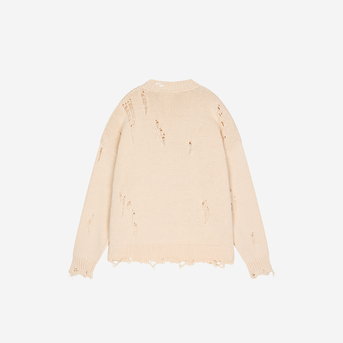 플랫웨이브 인 서울 립시 빈티지 데미지드 라운드 니트 크림(Flatwave in Seoul Ripsy Vintage Damaged Round Knit Cream) - 2