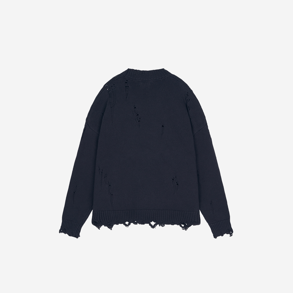 플랫웨이브 인 서울 립시 빈티지 데미지드 라운드 니트 다크 네이비(Flatwave in Seoul Ripsy Vintage Damaged Round Knit Dark Navy) - 2