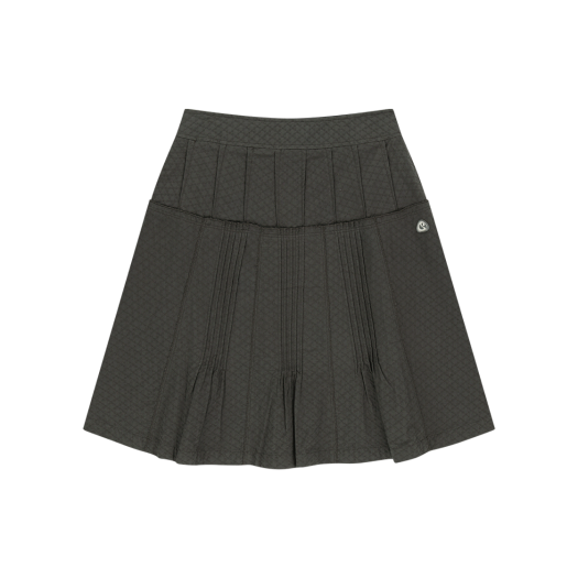 SU2501SR02-c COYSEIO Flower Pintuck Skirt Charcoal