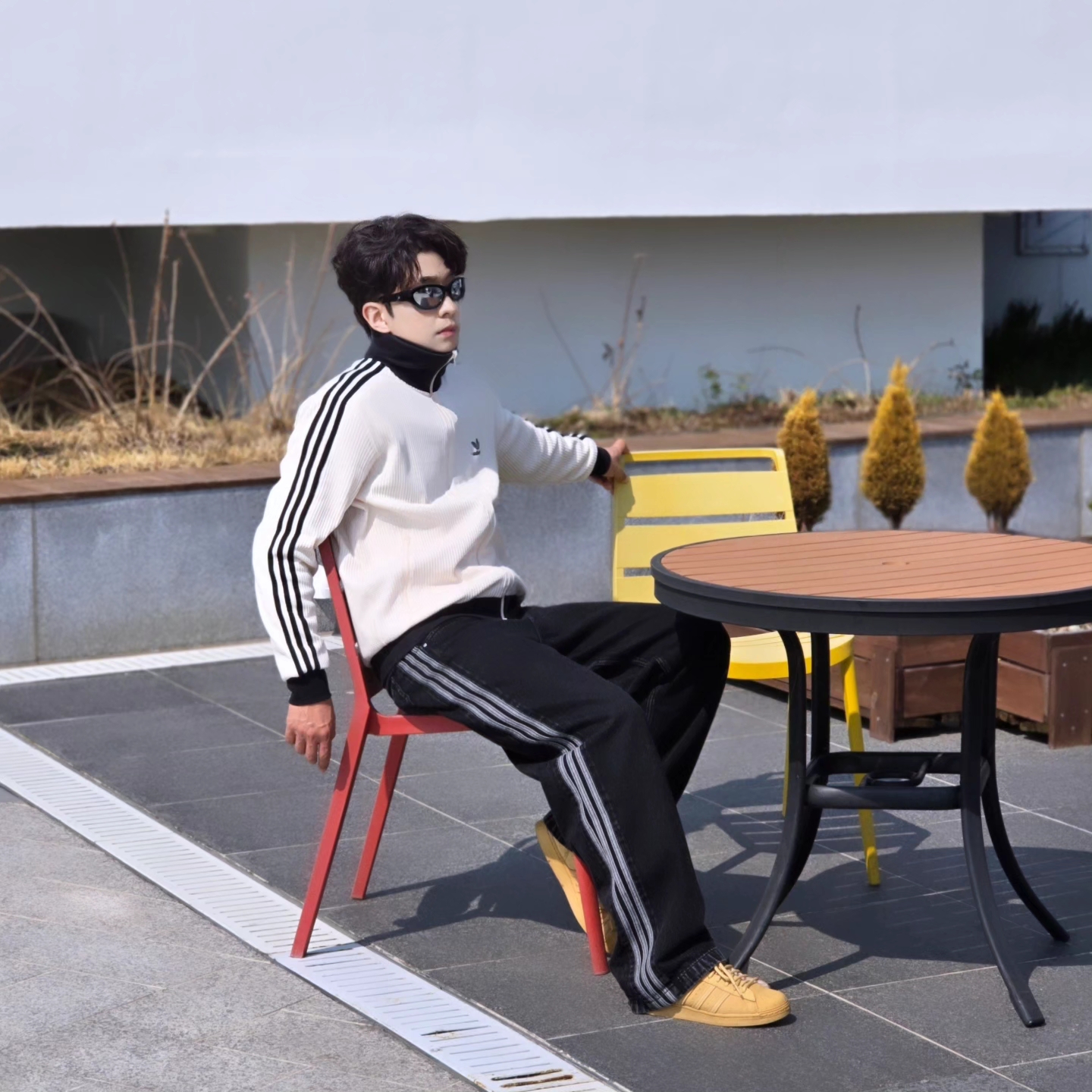 Adidas Waffle Beckenbauer Track Top Wonder White - KR Sizing, Adidas Waffle Beckenbauer Track Top Wonder White - KR Sizing 착용 스타일 - 2