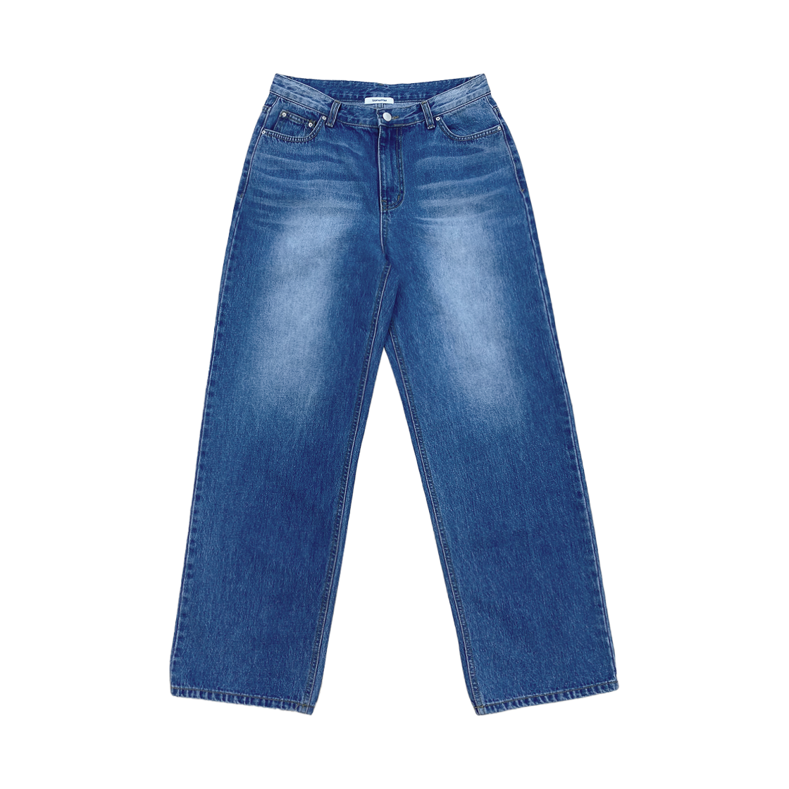 ◆TOOMUCHTAX◆ LOW RISE LOOSEFIT DAMAGED JEANS VINTAGE BLUE TOOMUCHTAX Low Rise Loose-Fit Jeans - Dark Blue