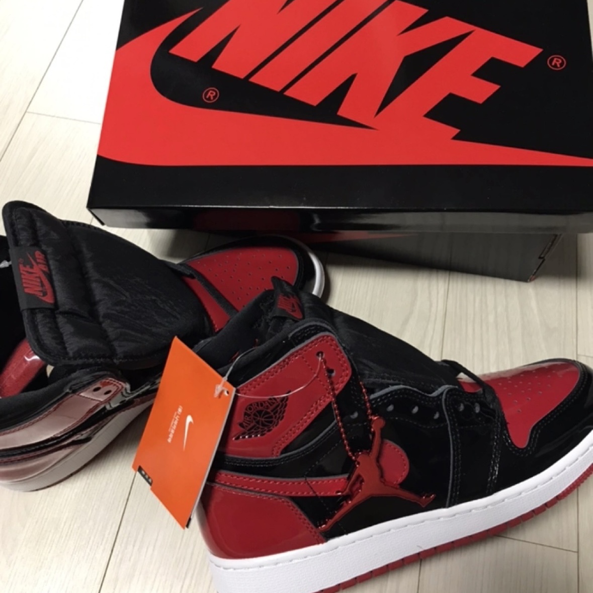 (GS) Jordan 1 Retro High OG Patent Bred, Jordan 1 Retro High OG Patent Bred 착용 스타일