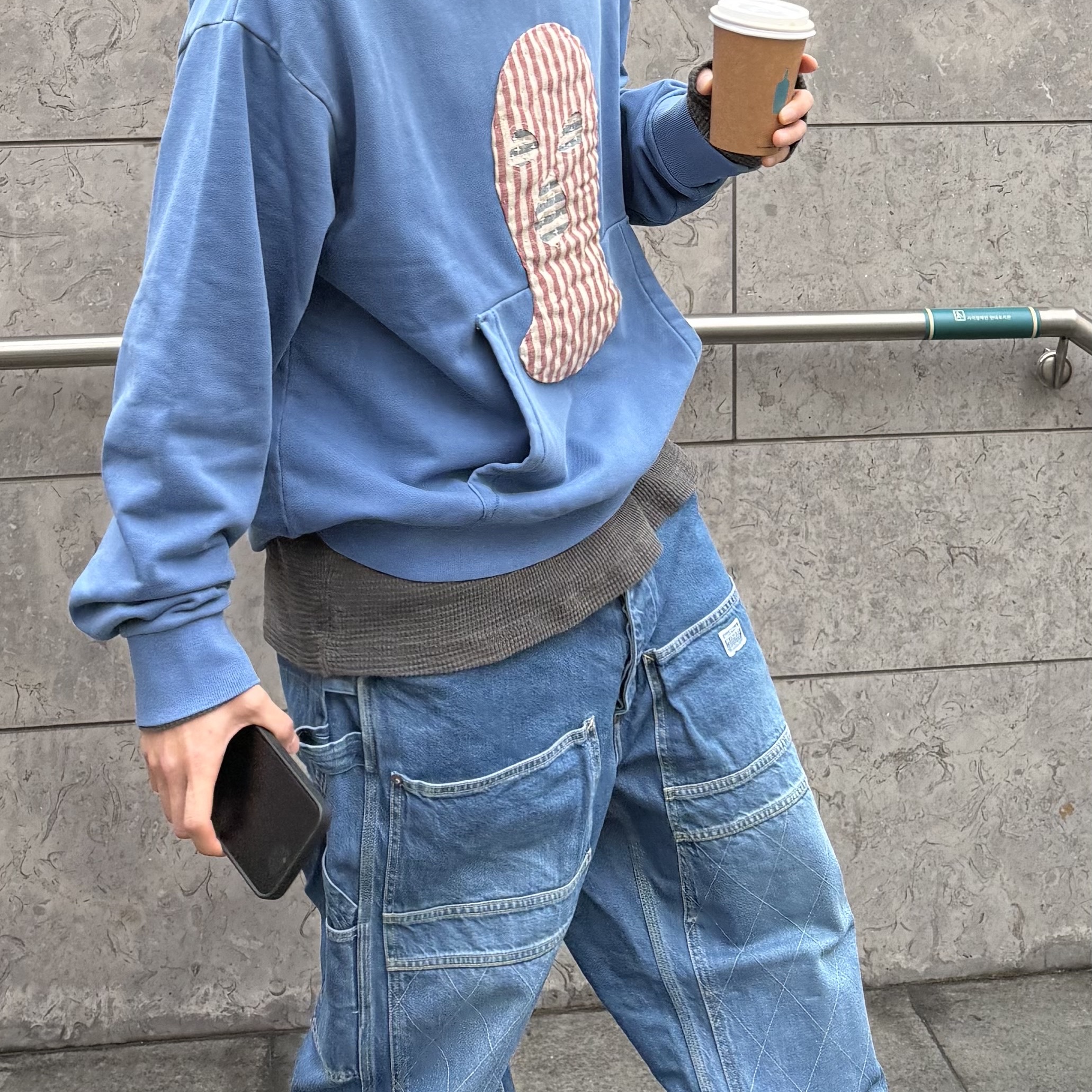 Kapital 11.5 oz. Denim Lumber Pants Indigo (Processing) 착용 스타일 - 3
