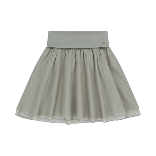 SU2501SR03 COYSEIO Double Shirring Skirt Grey