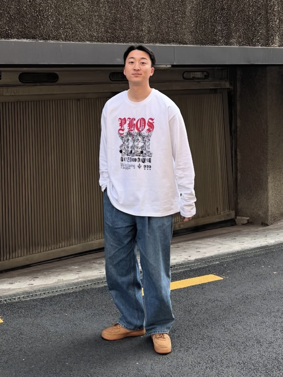 PHOS333 Hazzard 002 Michael Long Sleeve White, PHOS333 Hazzard 002 Michael Long Sleeve Black 착용 스타일 - 2